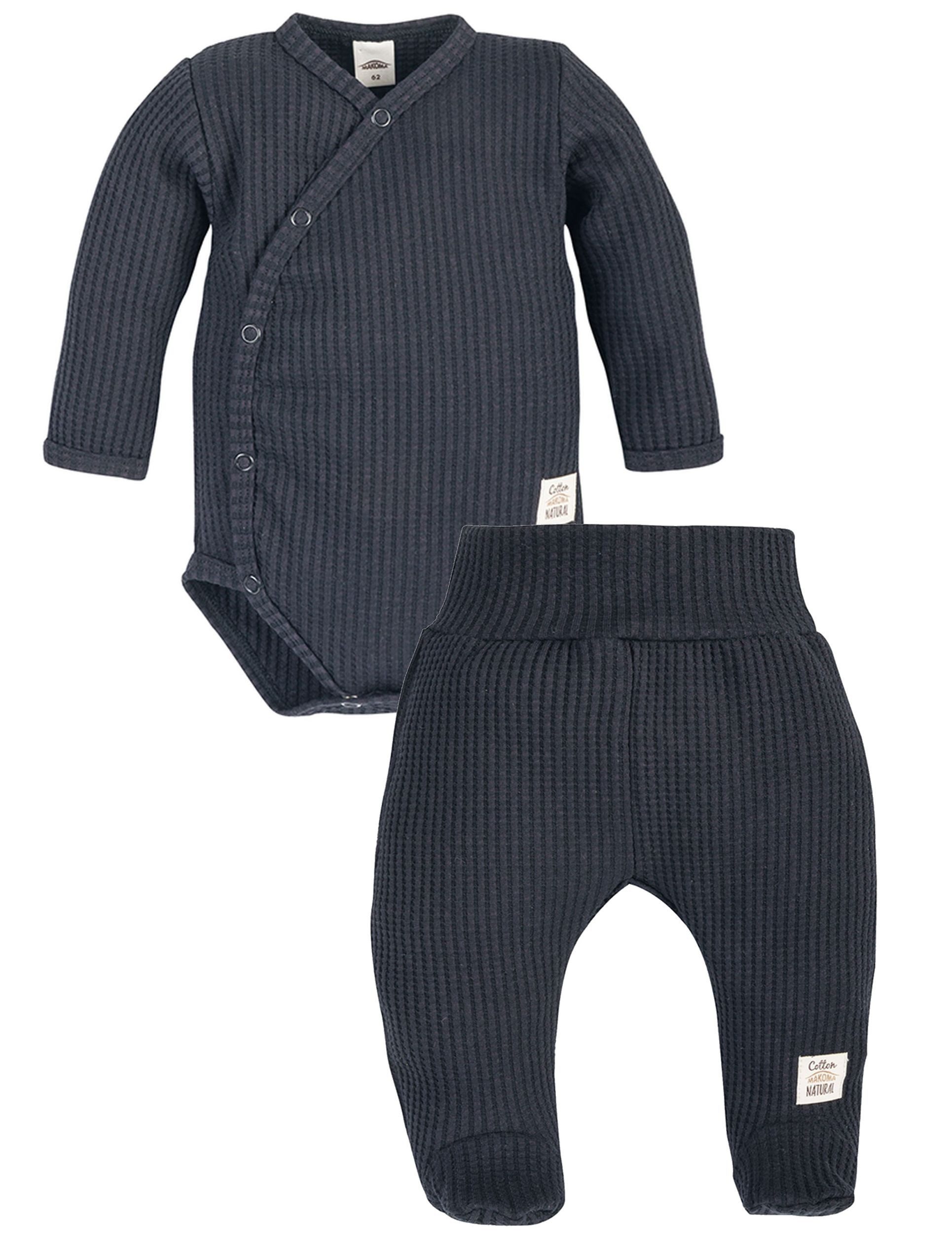 Body & Hose Baby Kleidungsset Wickelbody & Hose mit Fuß Waffelpique