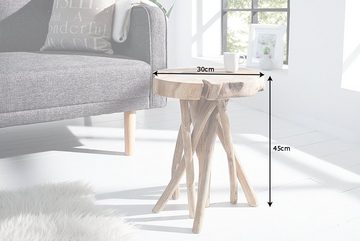 riess-ambiente Beistelltisch ROOT Ø30cm natur (Einzelartikel, 1-St), Teak-Massivholz · rund · Hocker · Wurzelholz-Design · handmade