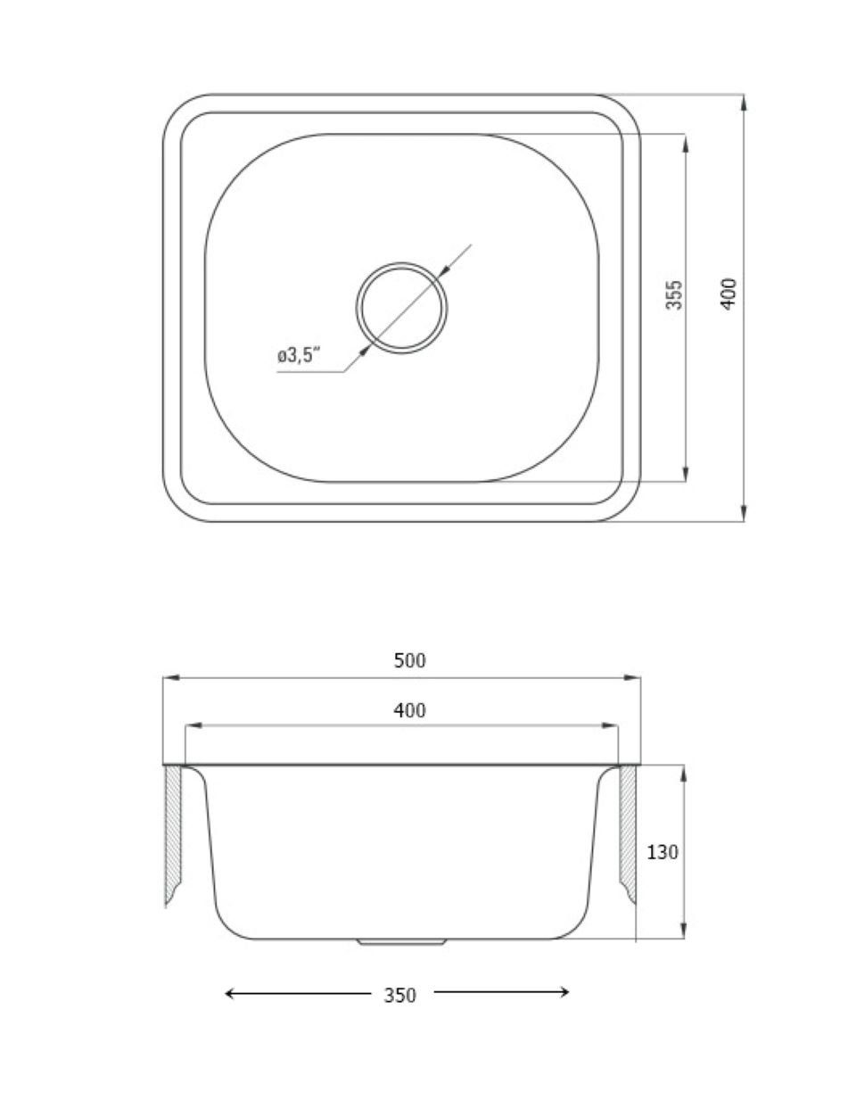 Faizee Möbel Edelstahlspüle Eckig, + Küchenspüle Ablaufgarnitur Armatur, Edelstahl Einbauspüle cm 50/40 Spülbecken