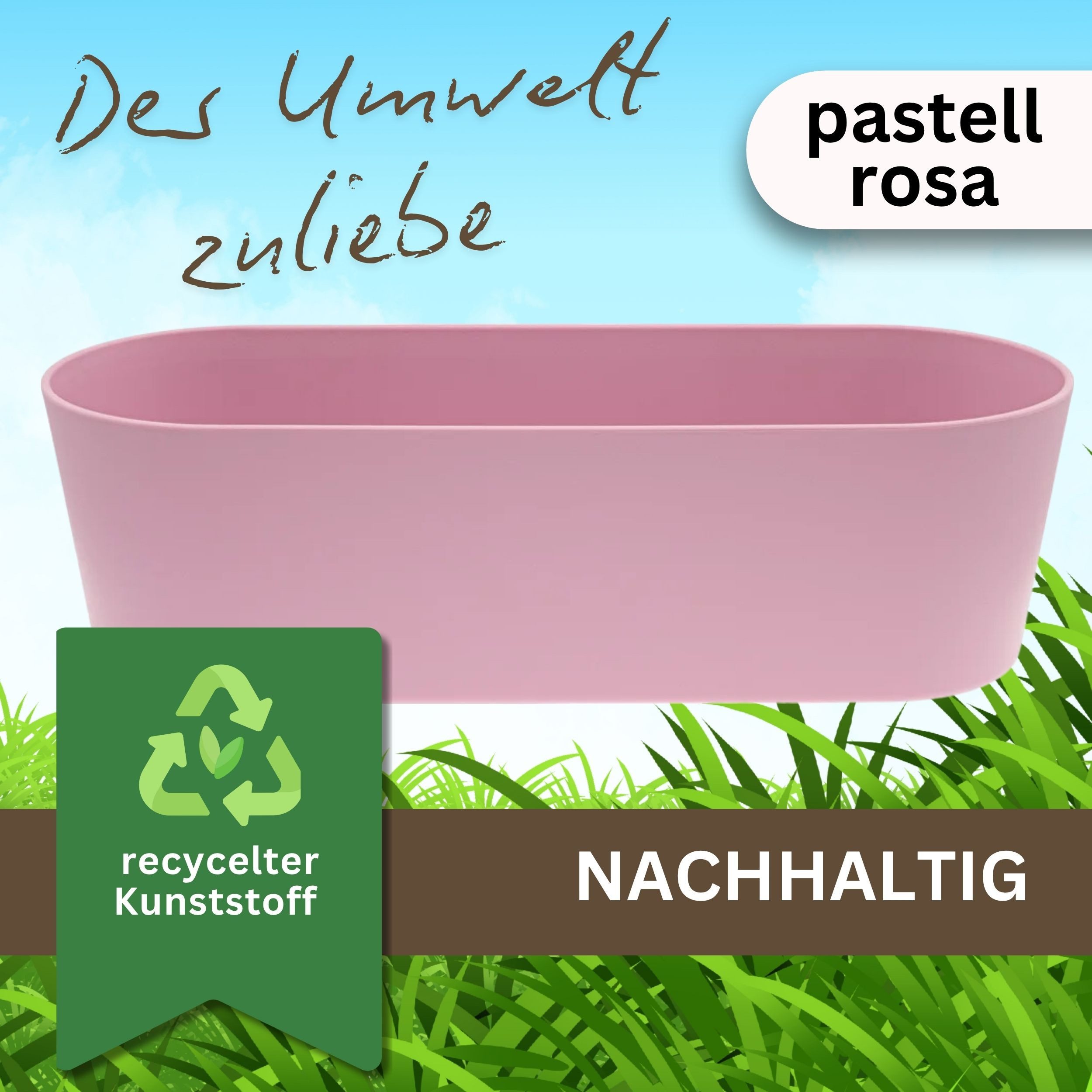 LENI Jardiniere Blumentopf länglich Pflanzkasten 36 cm lang Kräuter & Zimmerpflanzen (Komplettes Starter Set Selbstbewässerungstopf, mit 3 x Kulturtopf, 1 x Was – Bild 3 von 5