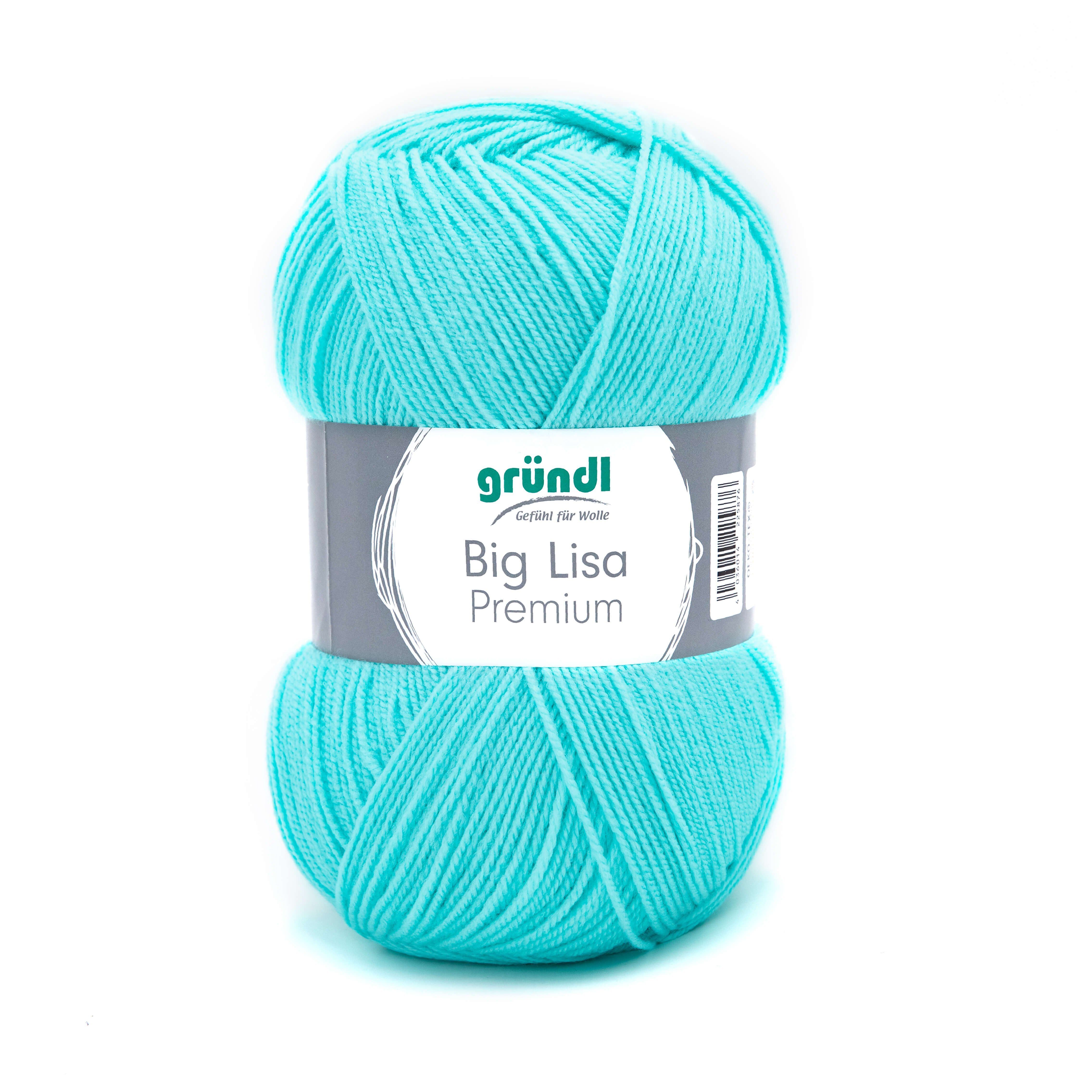 Gründl Big Lisa Premium Häkelwolle, Strickgarn, 250g Häkelwolle, 665,00 m (Wolle zum Stricken und Häkeln, Strickgarn, Handstrickgarn, Strickwolle), Großknäuel