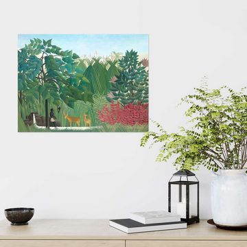 Posterlounge Wandfolie Henri Rousseau, Der Wasserfall, Wohnzimmer Malerei