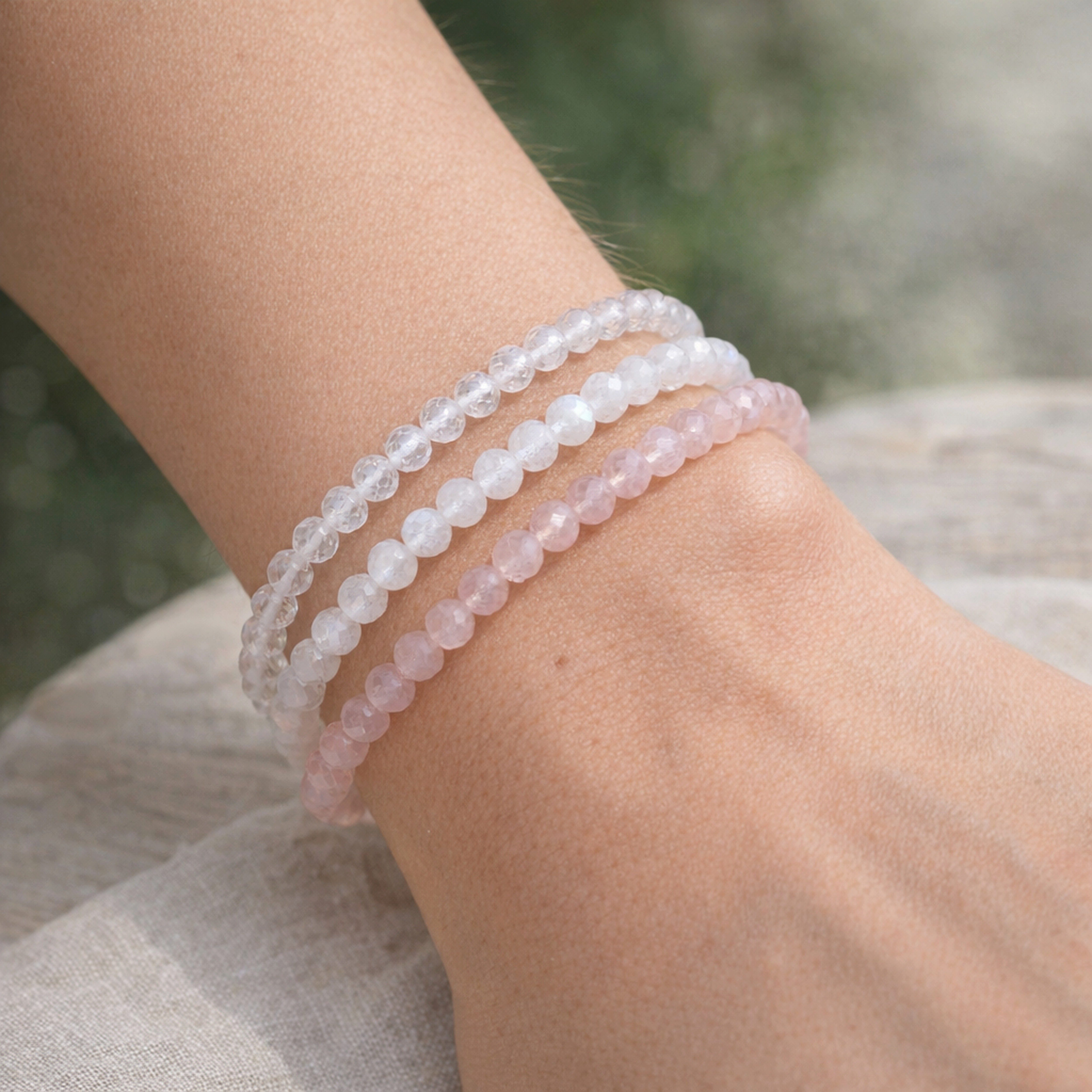 Lebensquelle Plus Armband Bergkristall, facettiertes Armband, 4 mm – Bild 5 von 5