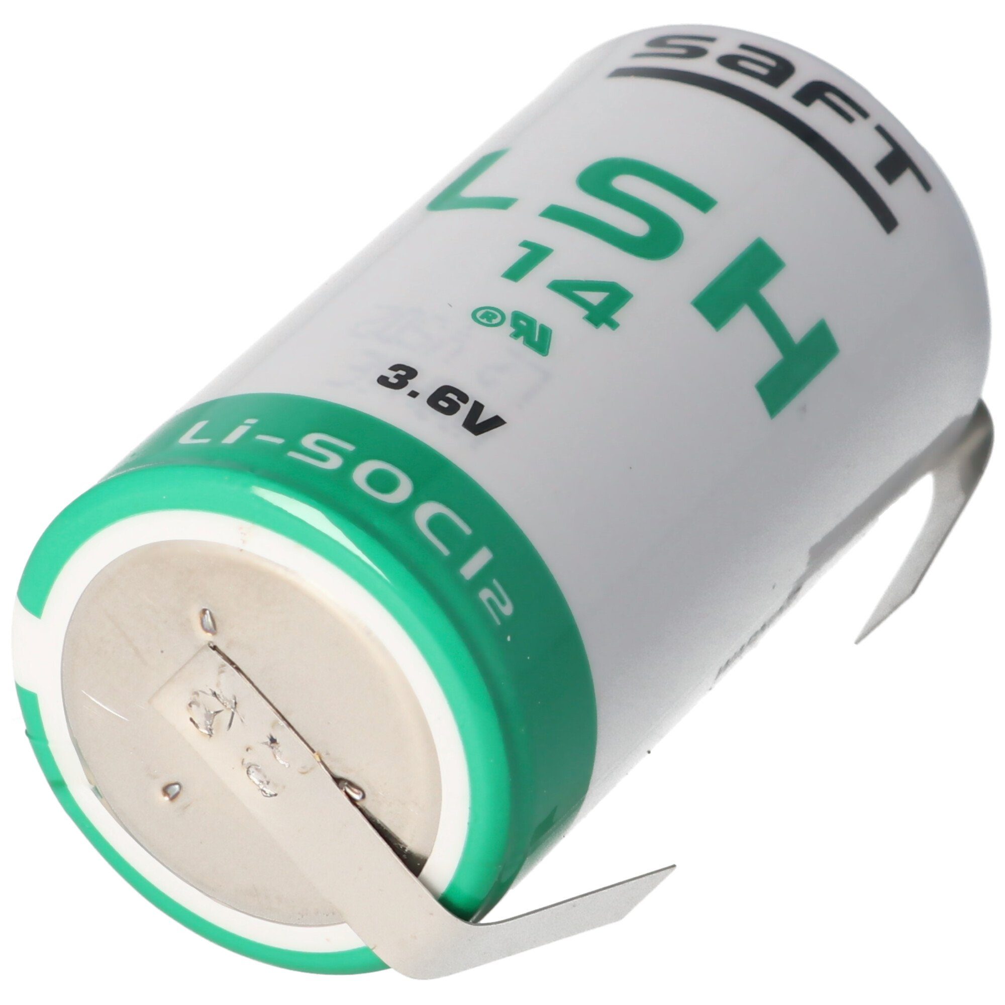 Batterie, (3,6 SAFT mit Lötfahne Lithium Primary V) Saft U-Form 14 Batterie 3.6V LSH