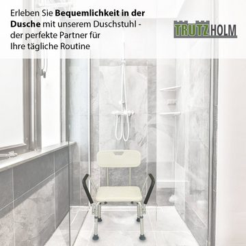 TRUTZHOLM Dusch- und Badhocker Duschstuhl Badhocker Duschhocker höhenverstellbar 150 kg Armlehne, belastbar bis 150 kg
