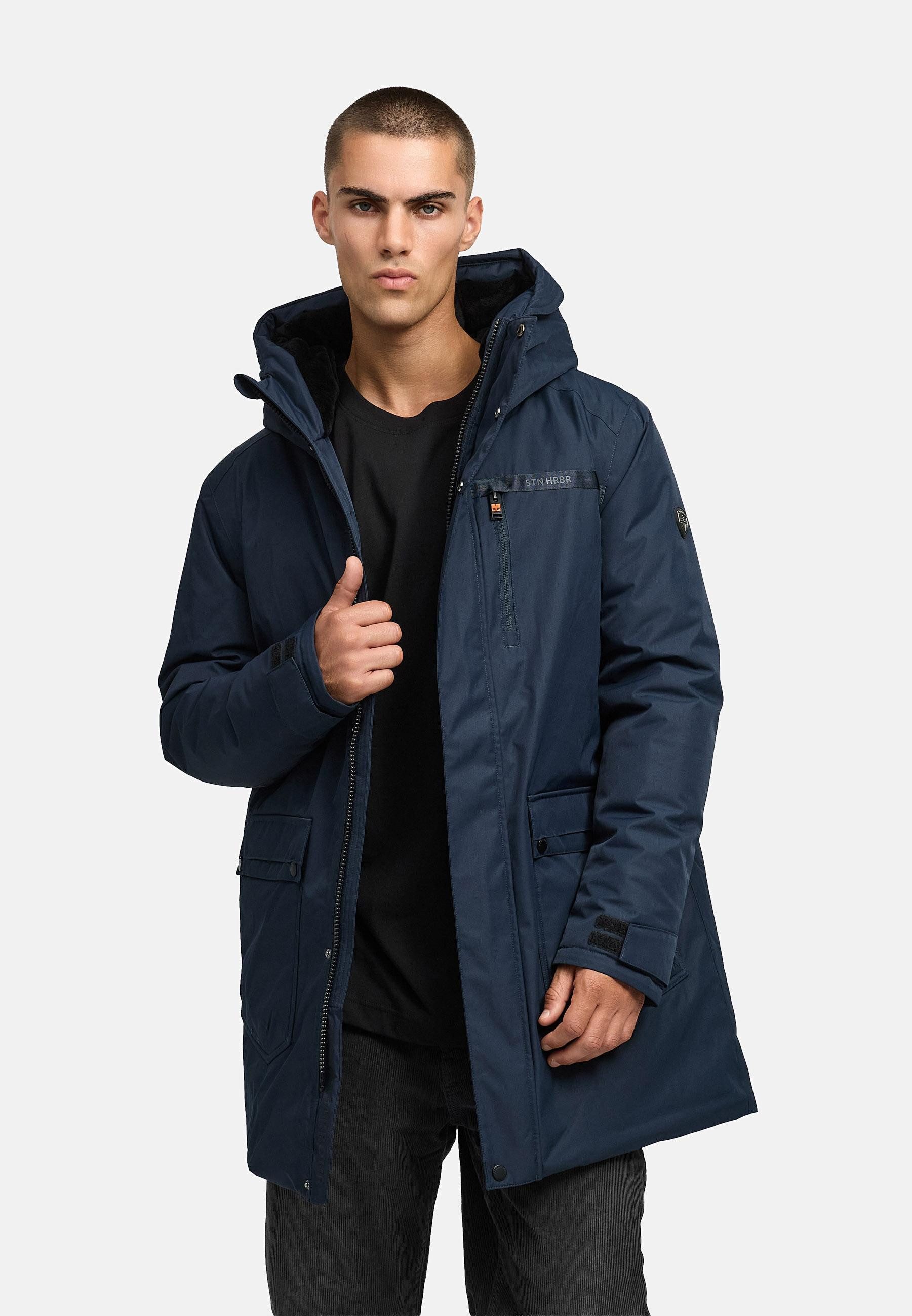 Stone Harbour Wintermantel Netaan XX Herren Kurzmantel mit kuscheliger Kapuze