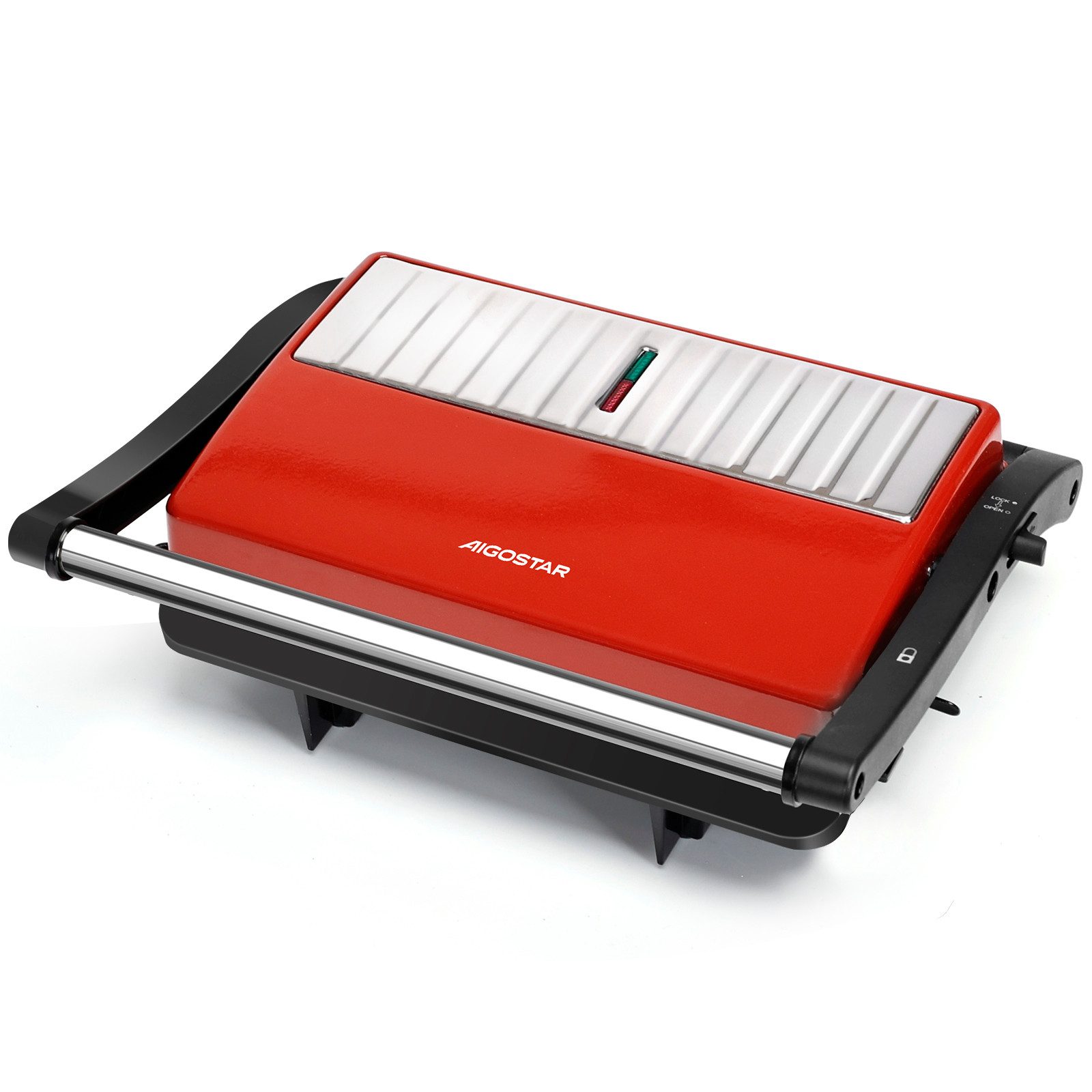 Aigostar Paninigrill Warme- Kontaktgrill für Sandwiches, Steak auch als Panini Grill, 750,00 W, antihaftbeschichtet