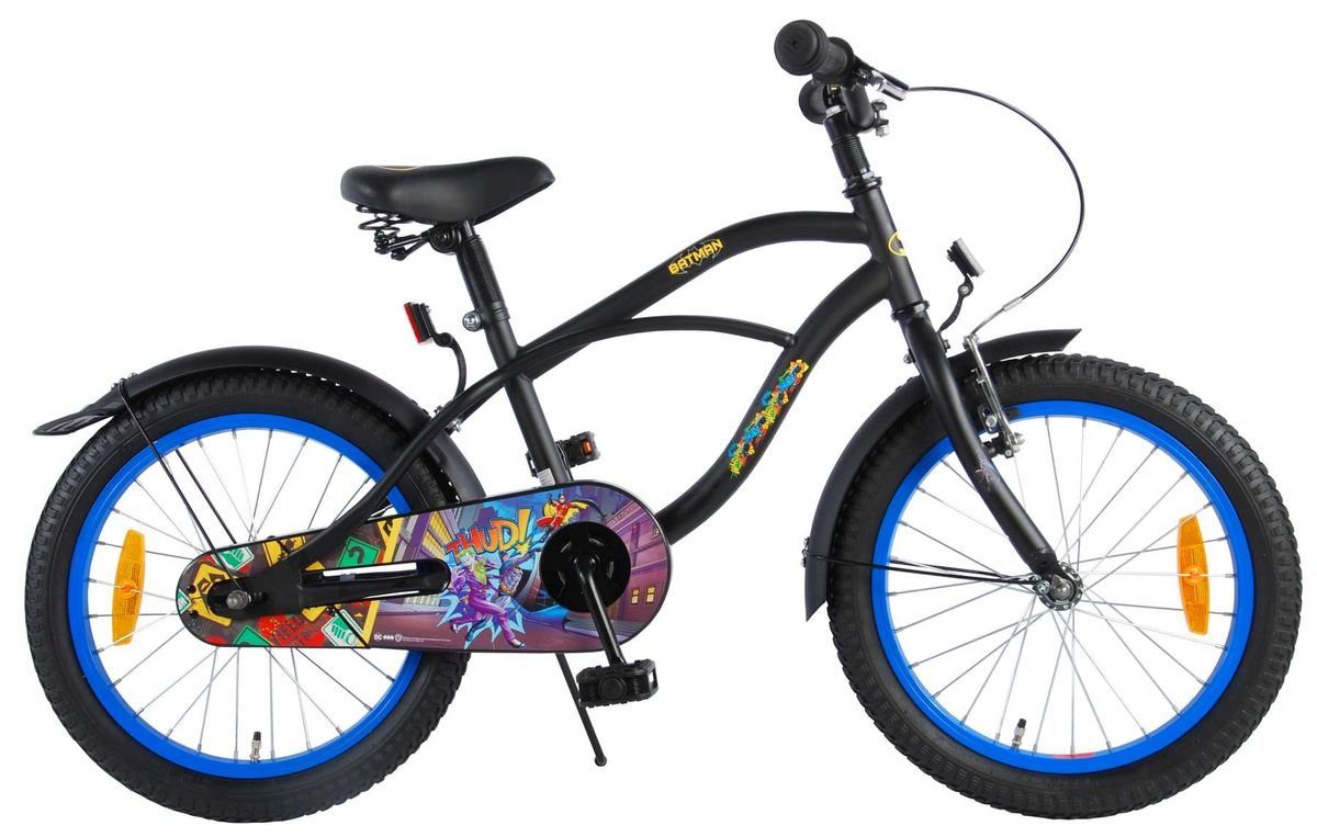 Volare Kinderfahrrad 18 Seitenständer, Gang, Schutzbleche Rad Kinder 1 Fahrrad Jungen Batman Volare schwarz 81834, Bike Klingel, Zoll