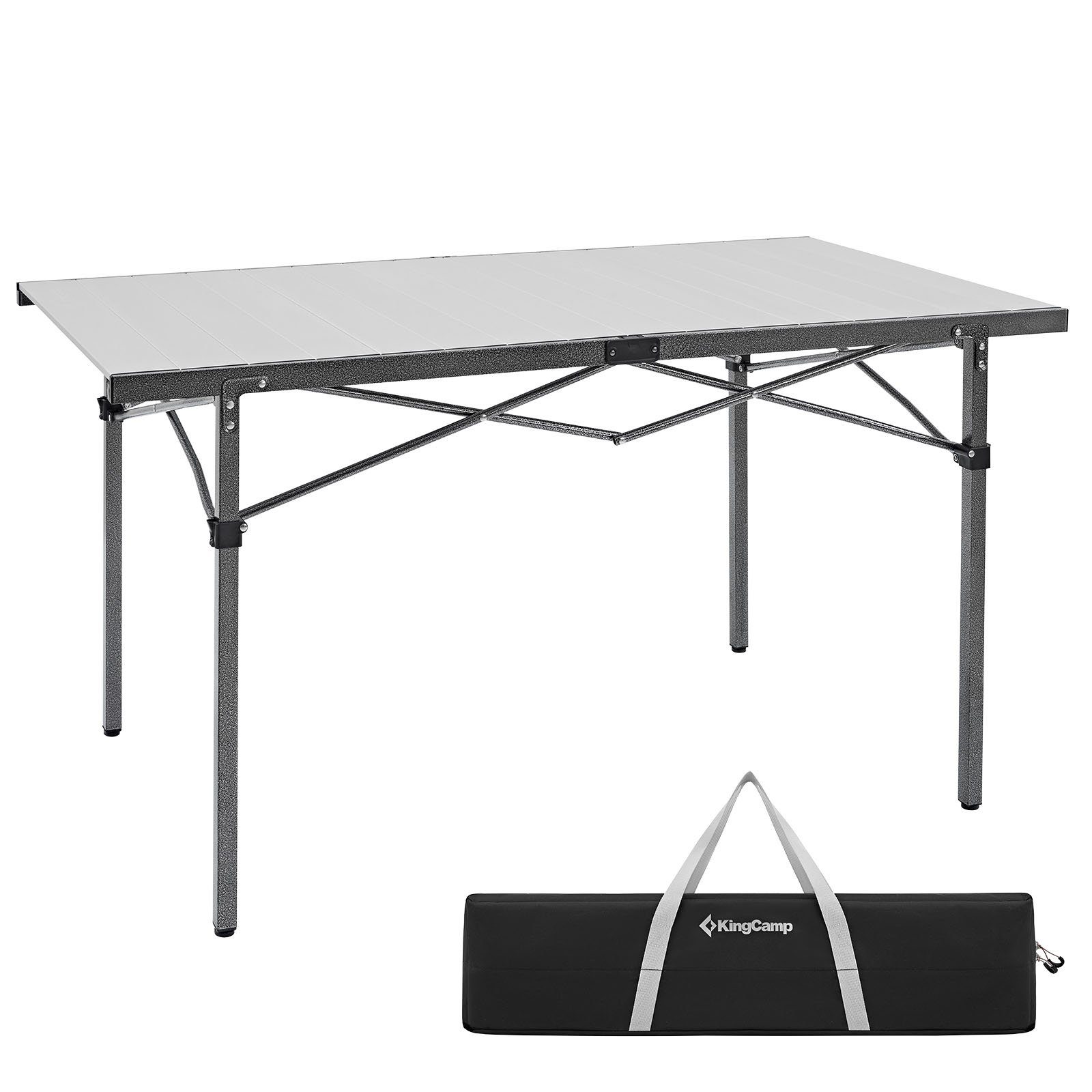 KingCamp Campingtisch Campingtisch Camping Rolltisch, Klapptisch Garten Falttisch Alu 136x70cm