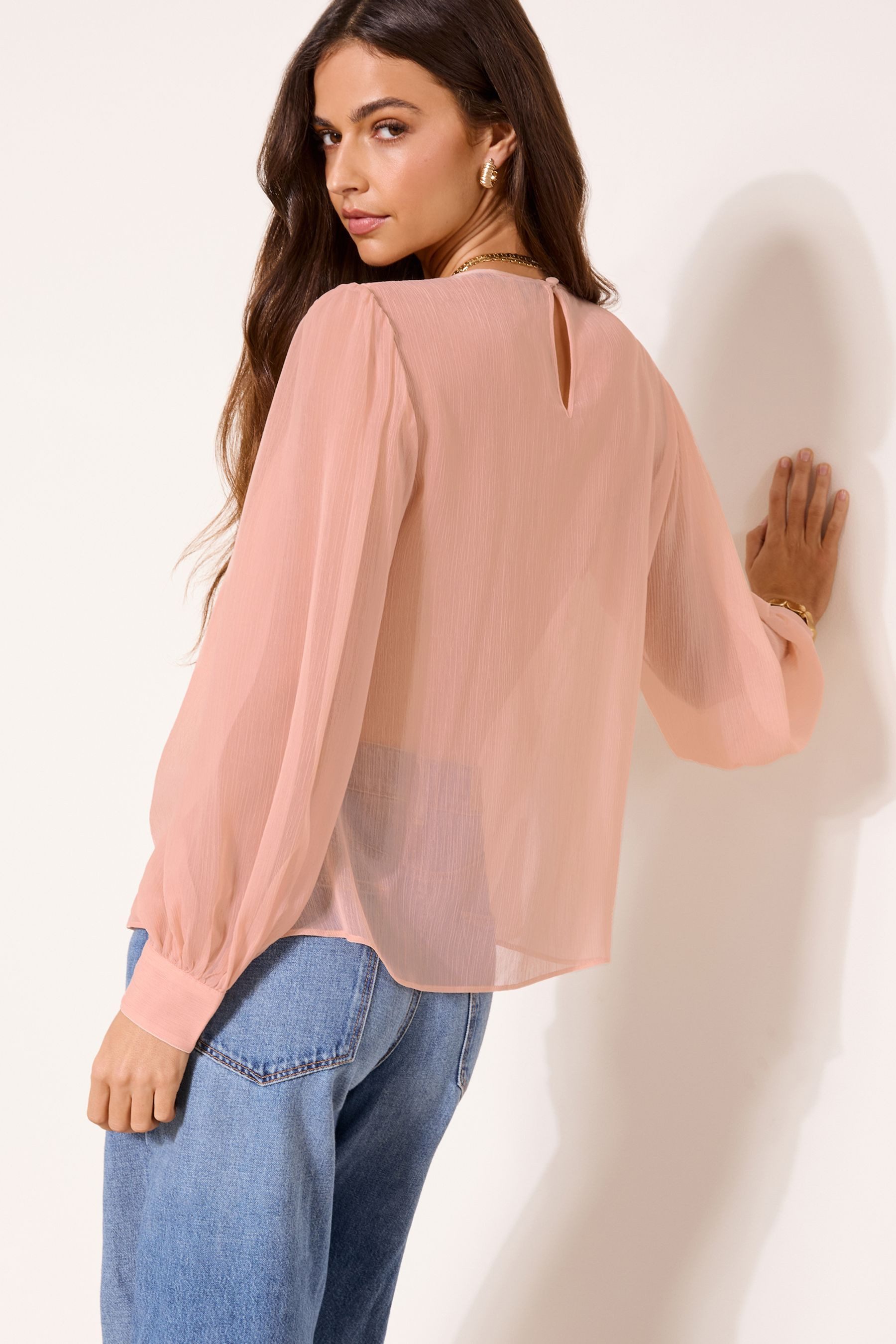 LIPSY Langarmbluse Lipsy Bluse mit Blousonärmeln, Regular (1-tlg)
