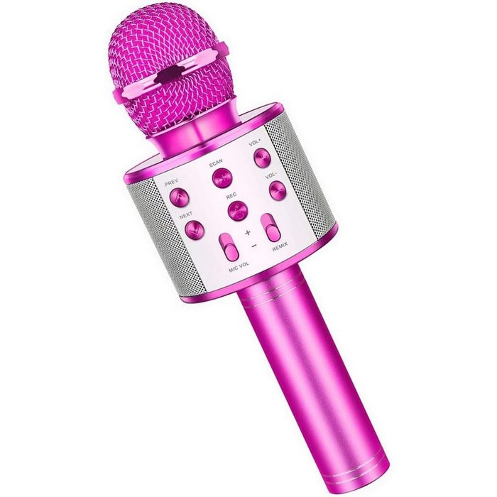 Mmgoqqt Mikrofon Karaoke Mikrofon Drahtloses Bluetooth Mikrofon für Kinder Lustige Geschenke Spielzeug für Teenager Mädchen Jungen Tragbares KTV Lautsprecher