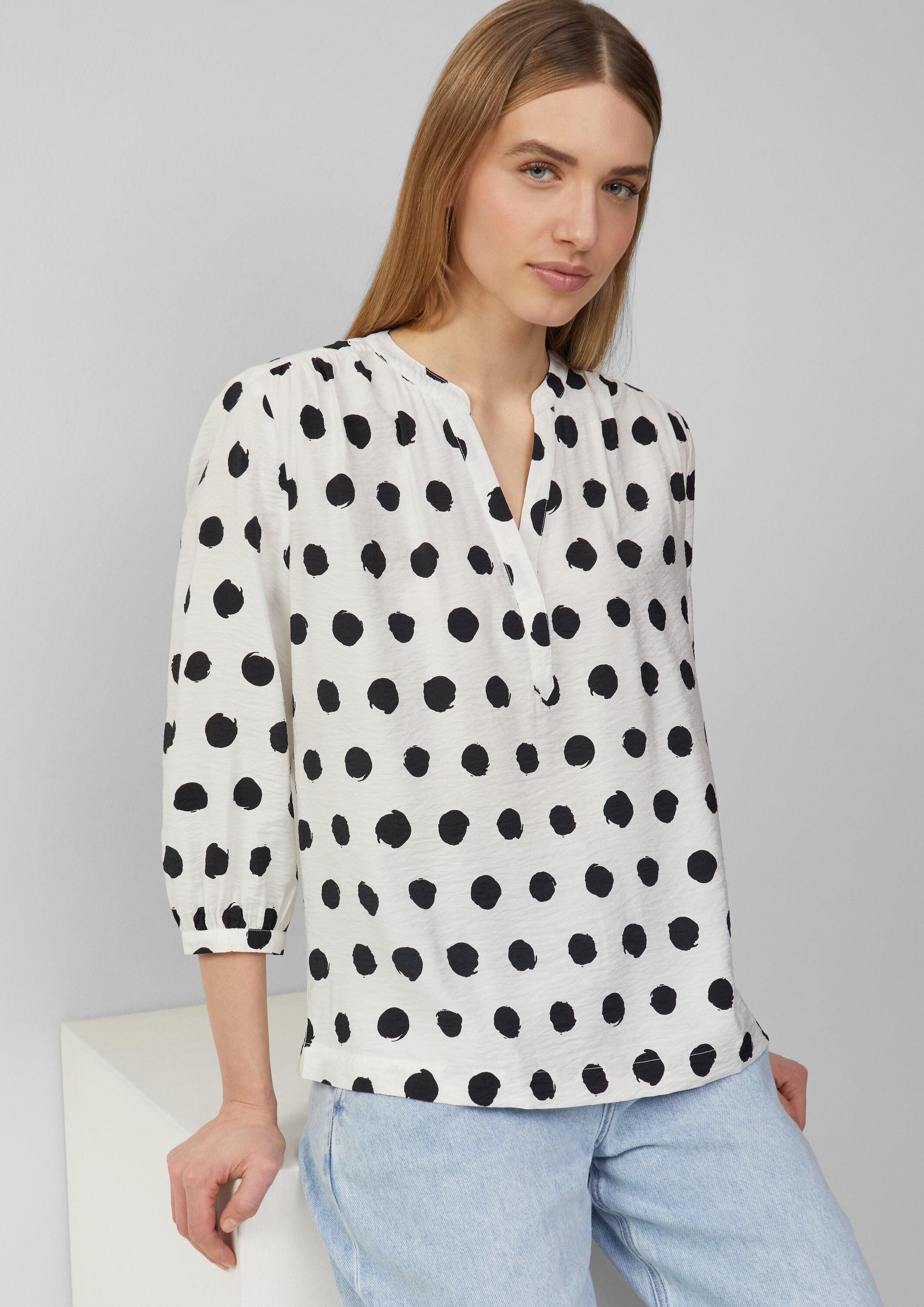 s.Oliver Kurzarmbluse Bluse Strukturierte Bluse aus Viskosemix (1-tlg)
