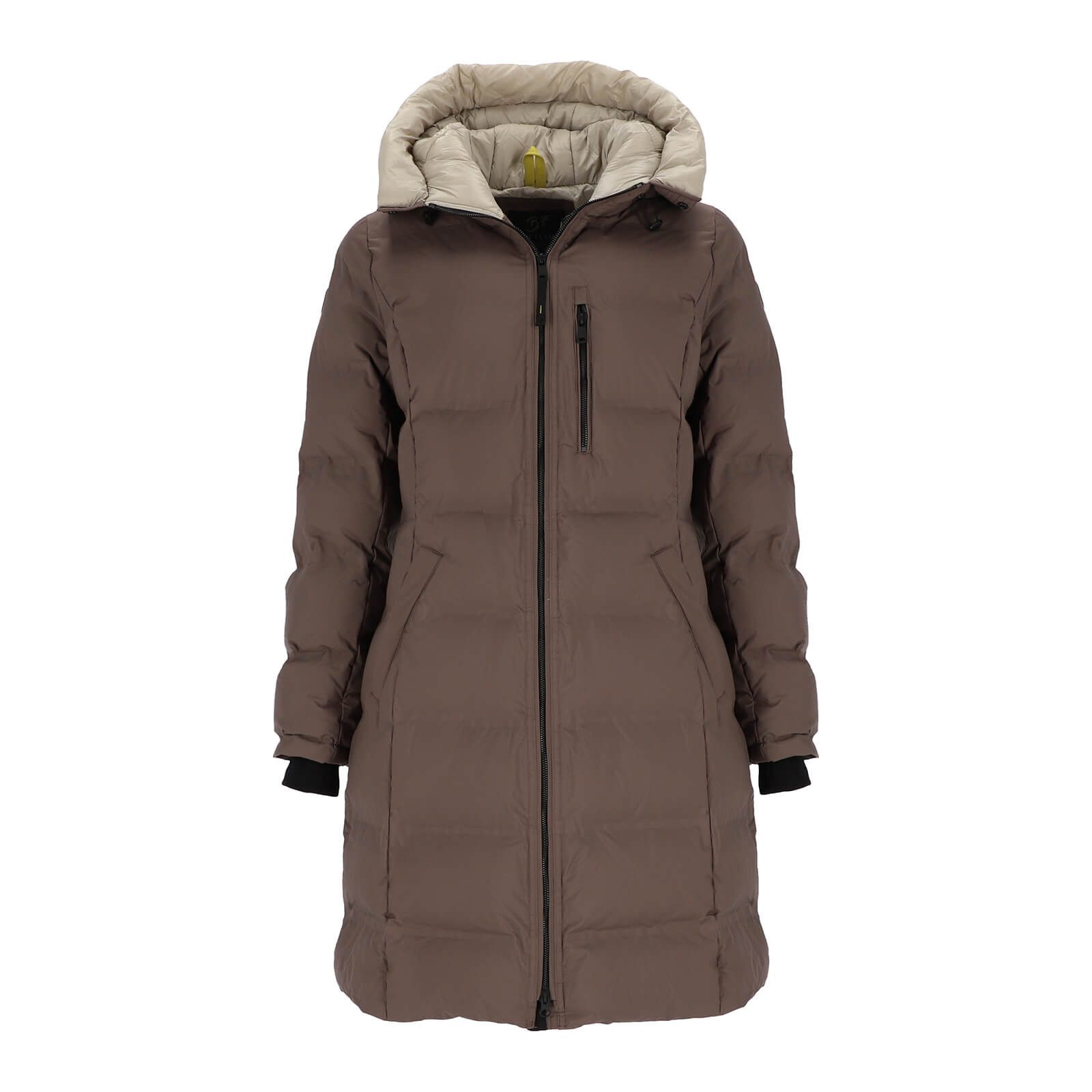 BLUE FLAME Steppmantel Damen Steppjacke Lang mit Kapuze und Chintzfutter günstig online kaufen