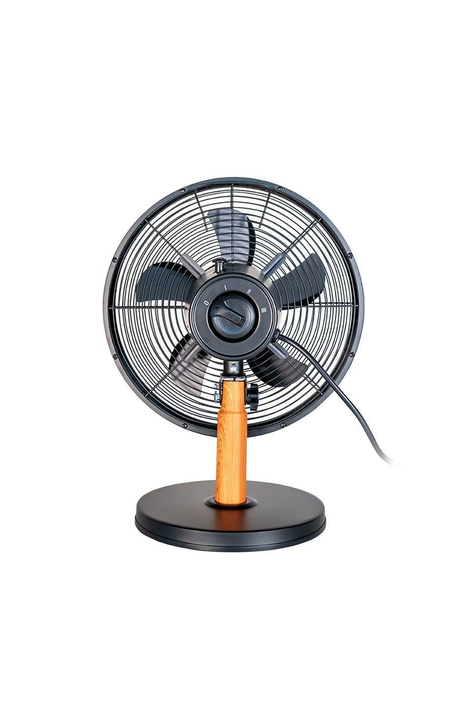 Unold Tischventilator Black Steel 86715, 3 Geschwindigkeitsstufen Neigungswinkel verstellbar oszillierend
