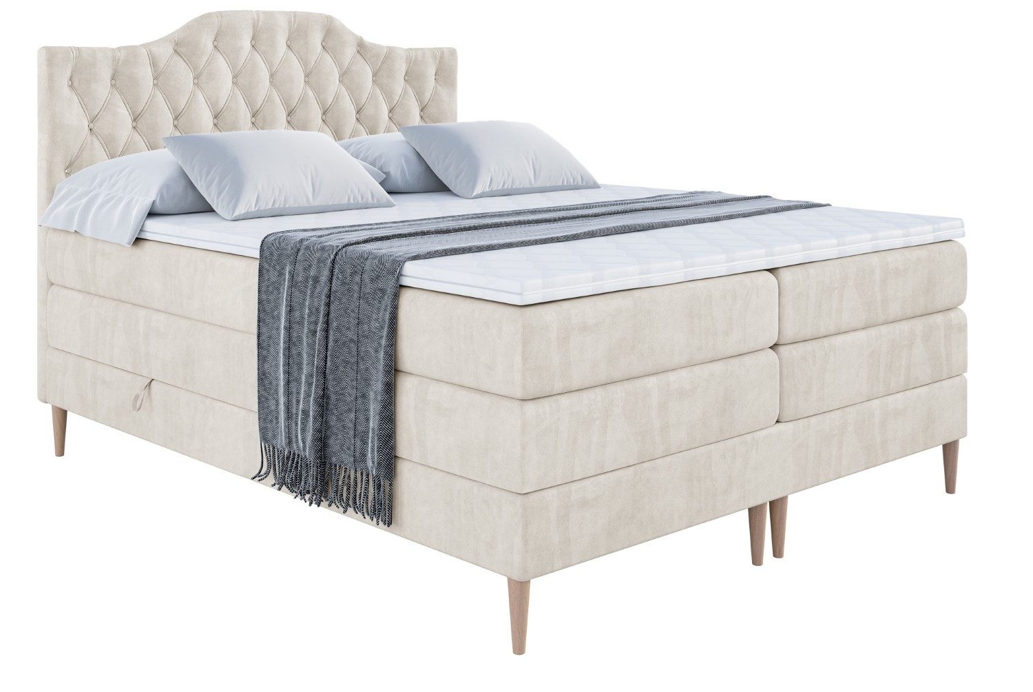 ALTDECOR Boxspringbett VILA-1-F KING (Multipocket-Matratze H4, günstig online kaufen