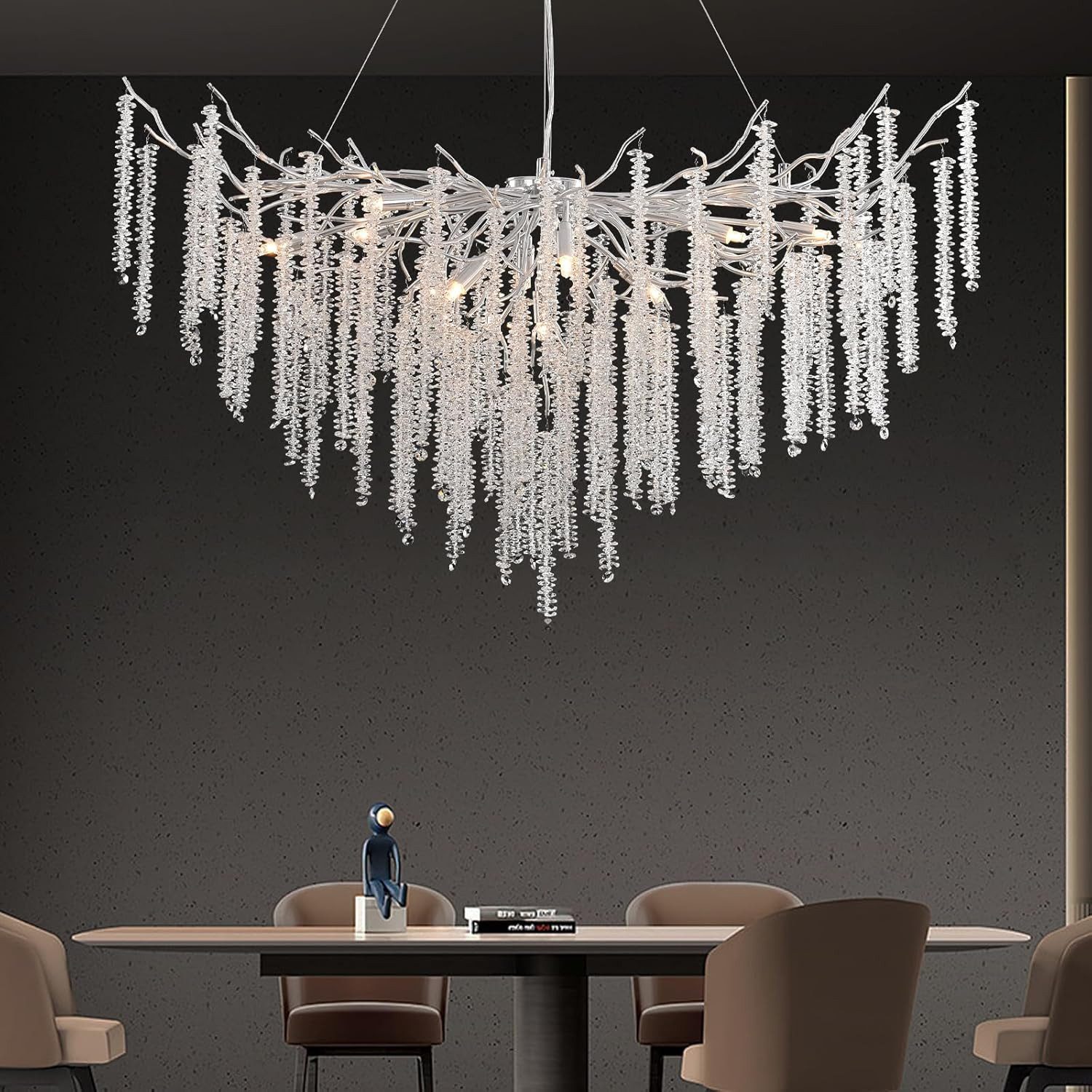 RRBEST Kronleuchter Modern Kronleuchter Kristall Leuchte, Luxus Kristall Pendelleuchte, Dimmbar Kristall Hängeleuchte, für Esszimmer, Wohnzimmer, Schlafzimmer – Bild 2 von 5