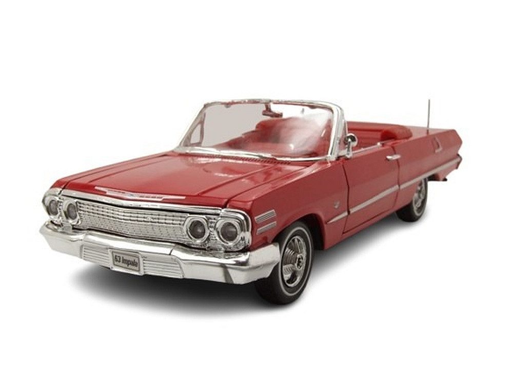Welly Modellauto Chevrolet Impala Convertible 1963 rot, Maßstab 1:24