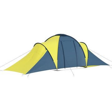 vidaXL Wurfzelt Familienzelt Kuppelzelt Campingzelt 6 Personen Blau und Gelb