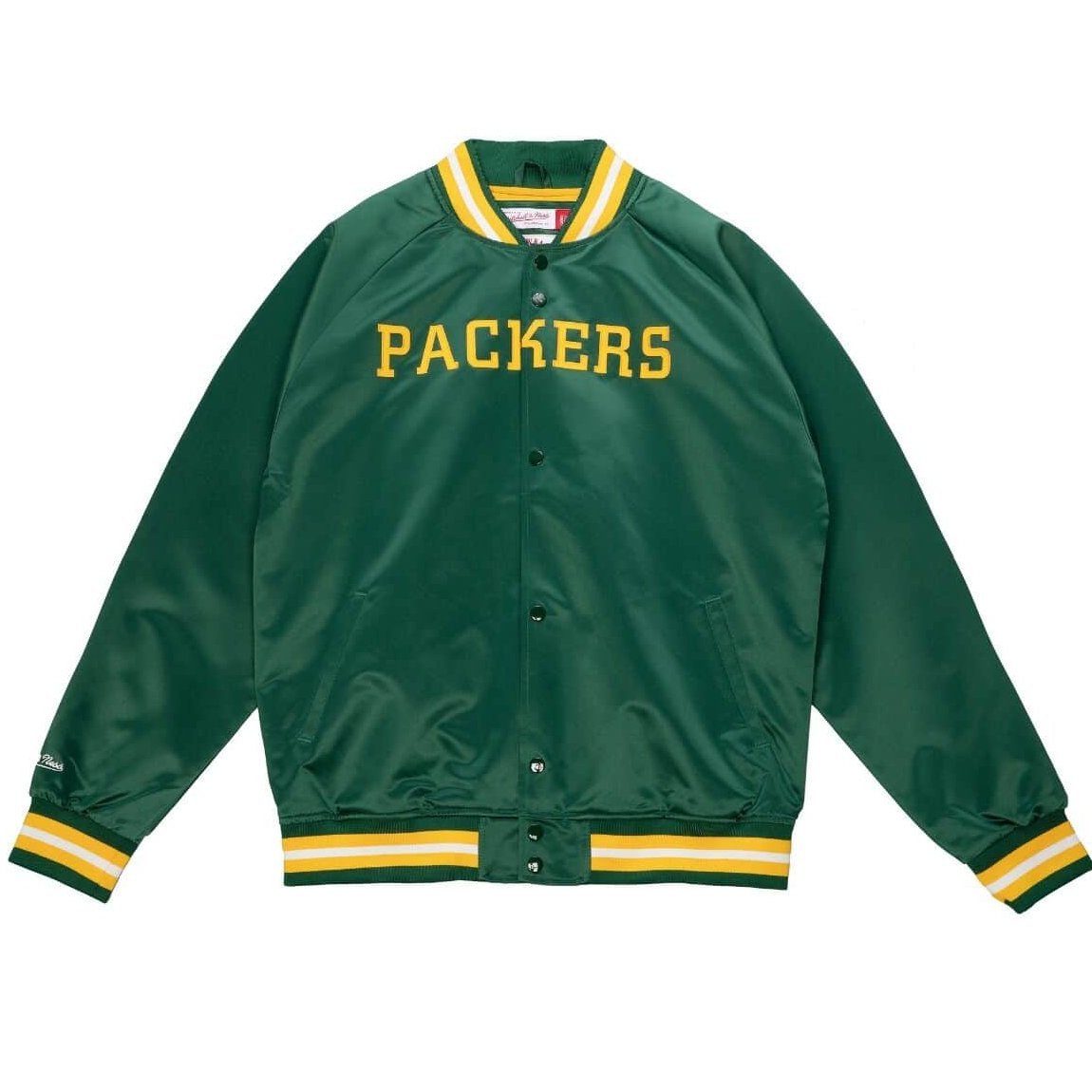 Mitchell Varsity Bay Packers Ness & Satin Windbreaker Green