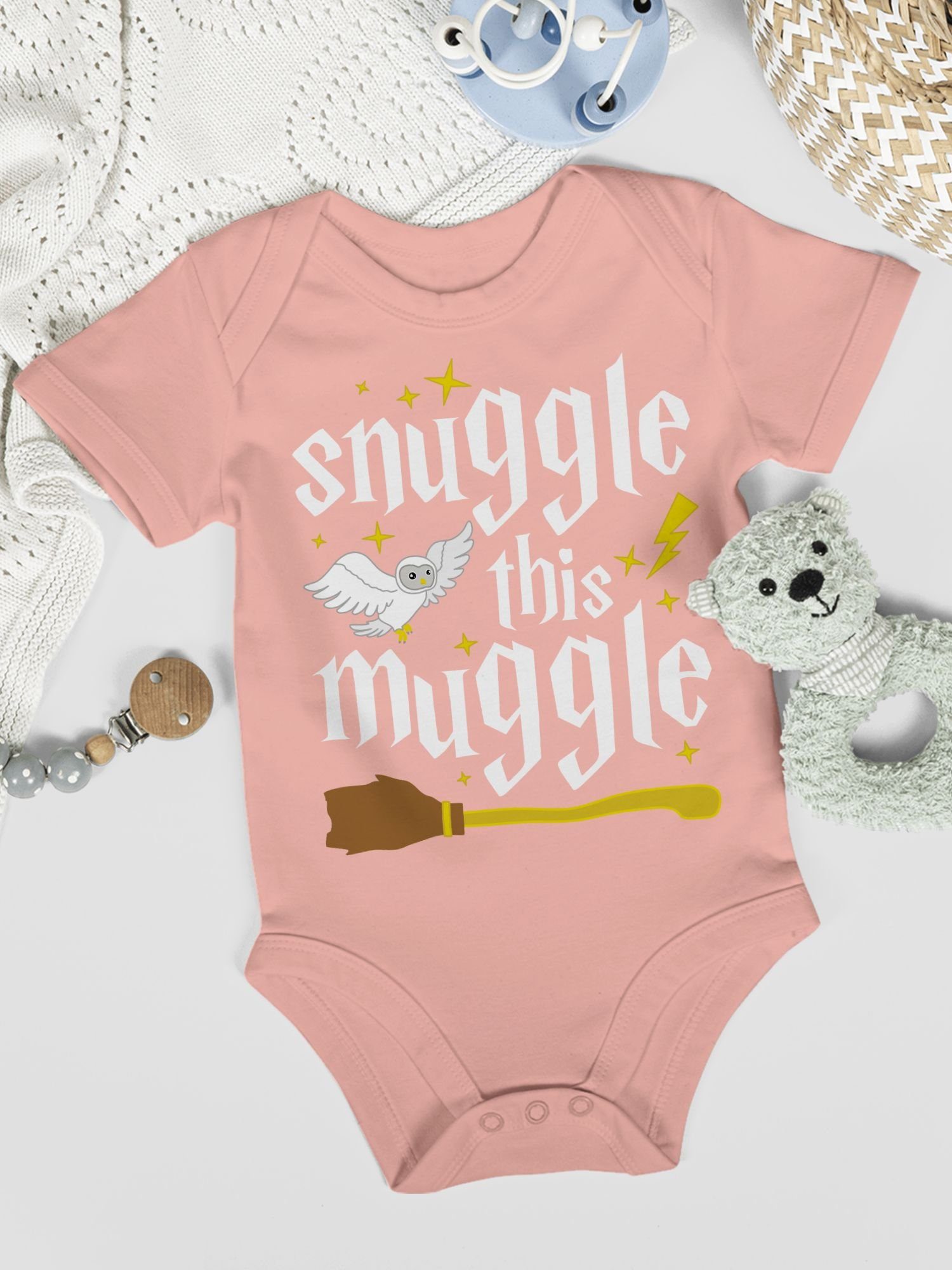 Shirtracer Snuggle This Strampler Muggle Harry Junge 2 Babyrosa Shirtbody Baby Mädchen &