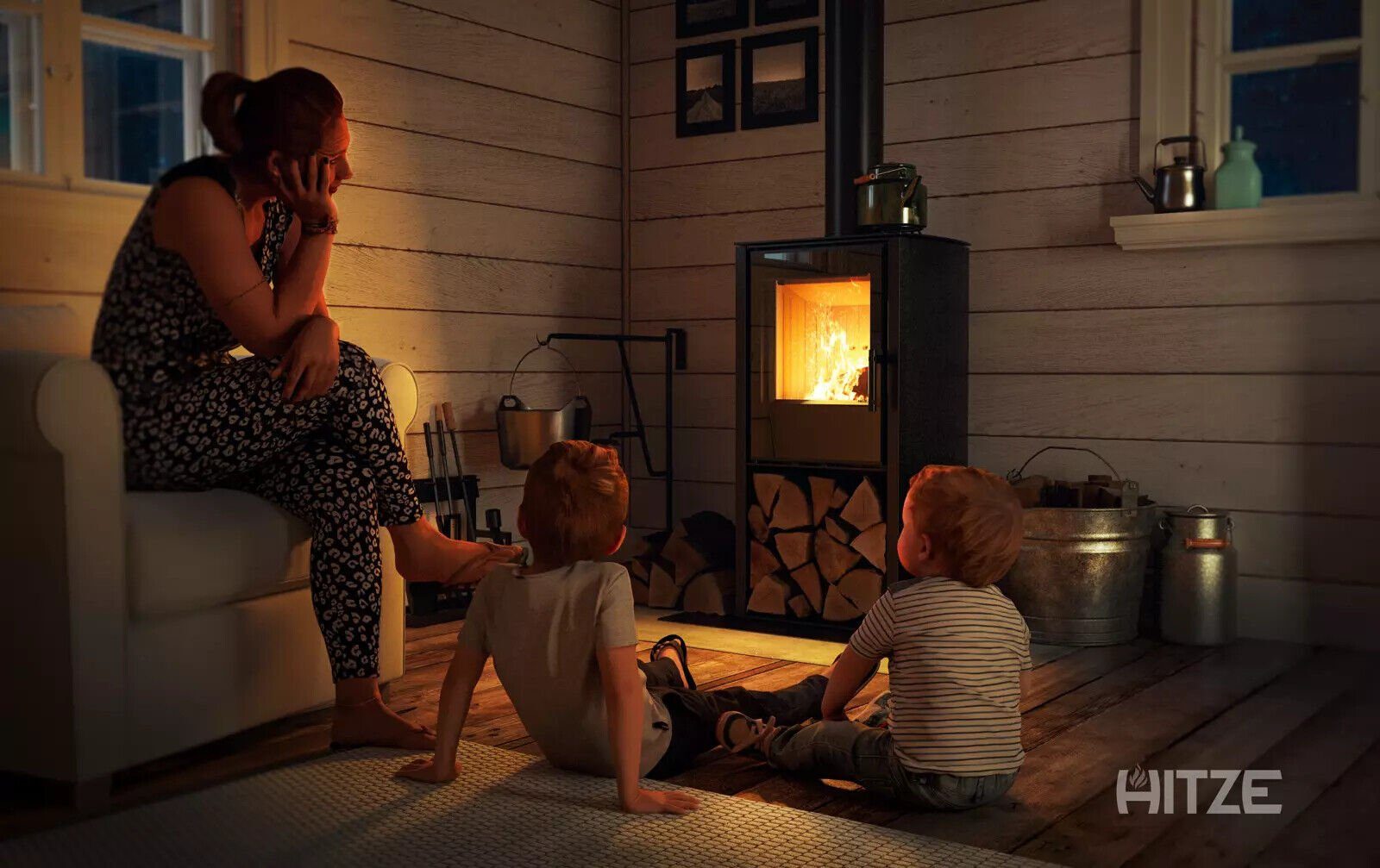 Hitze Kaminofen Hitze Kaminofen Cane S weiss Bauart1 + BlmSchV II, 6,50 kW