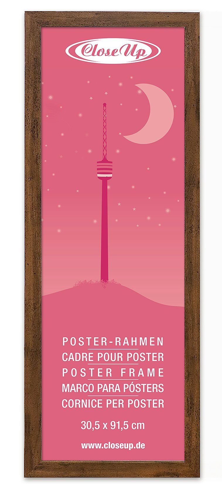 Close Up Bilderrahmen Posterrahmen 30,5 x 91,5 cm Eiche dunkel günstig online kaufen