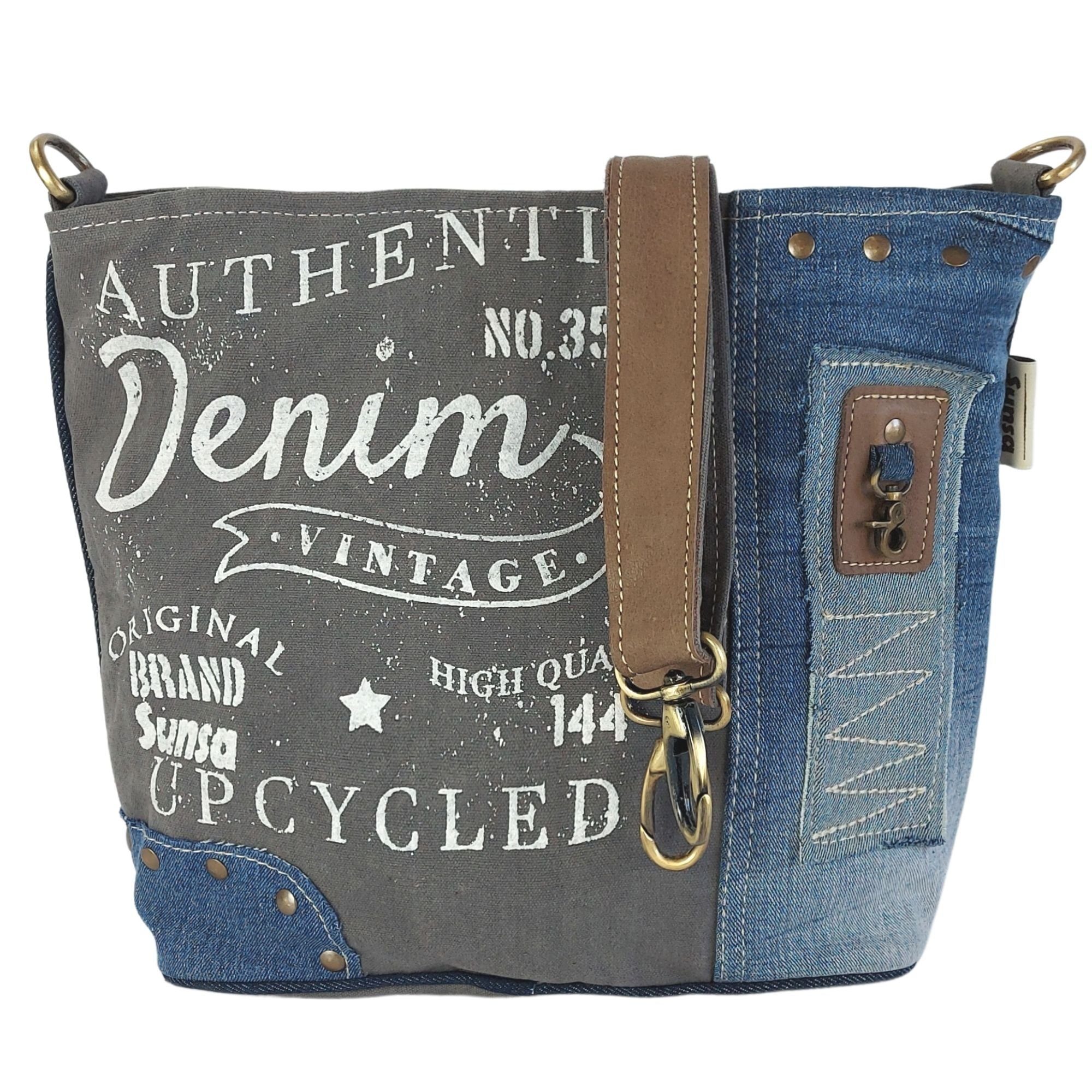 Sunsa Umhängetasche Damen Schultertasche Crossbody Handtasche, Ring für Schlüsselanhänger, enthält recyceltes Material, Vintage Druck