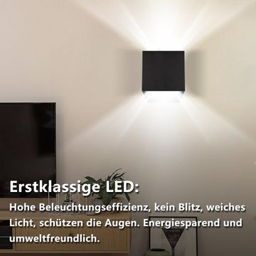 Bettizia LED Wandleuchte IP65 Modern Schlafzimmer Außen Wandlampe Flurlampe Flurleuchte, LED fest integriert, Kaltweiß