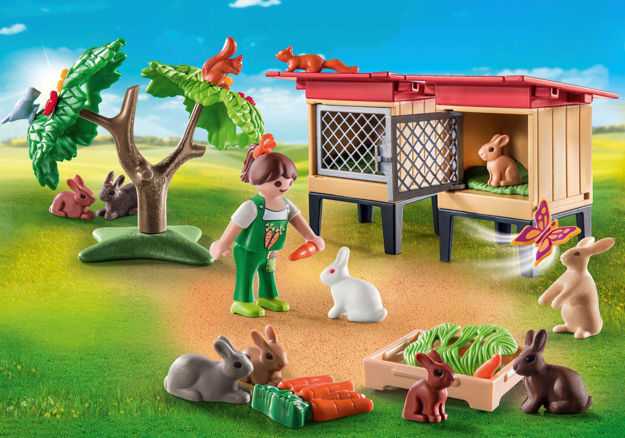 Playmobil® Konstruktions-Spielset Kaninchenstall (71252), Country, Europe Made teilweise Material; recyceltem aus in