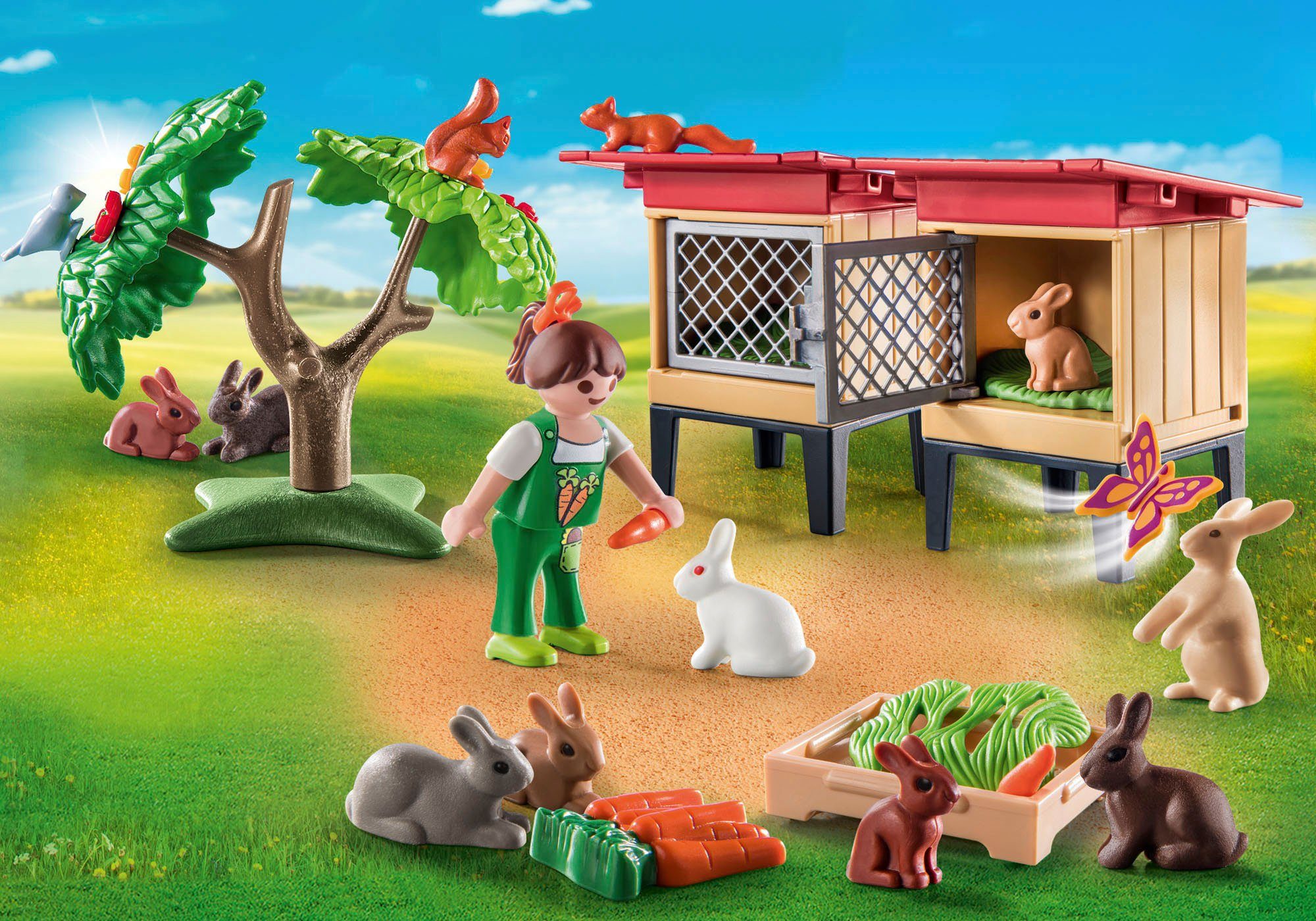 Playmobil® Kaninchenstall (71252), Country Konstruktions-Spielset, teilweise aus recyceltem Material; Made in Europe