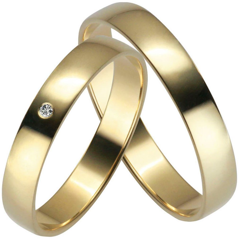 Firetti Trauring Schmuck Geschenk Gold 375 Hochzeit Ehering "LIEBE", Made in Germany - wahlweise mit oder ohne Brillant