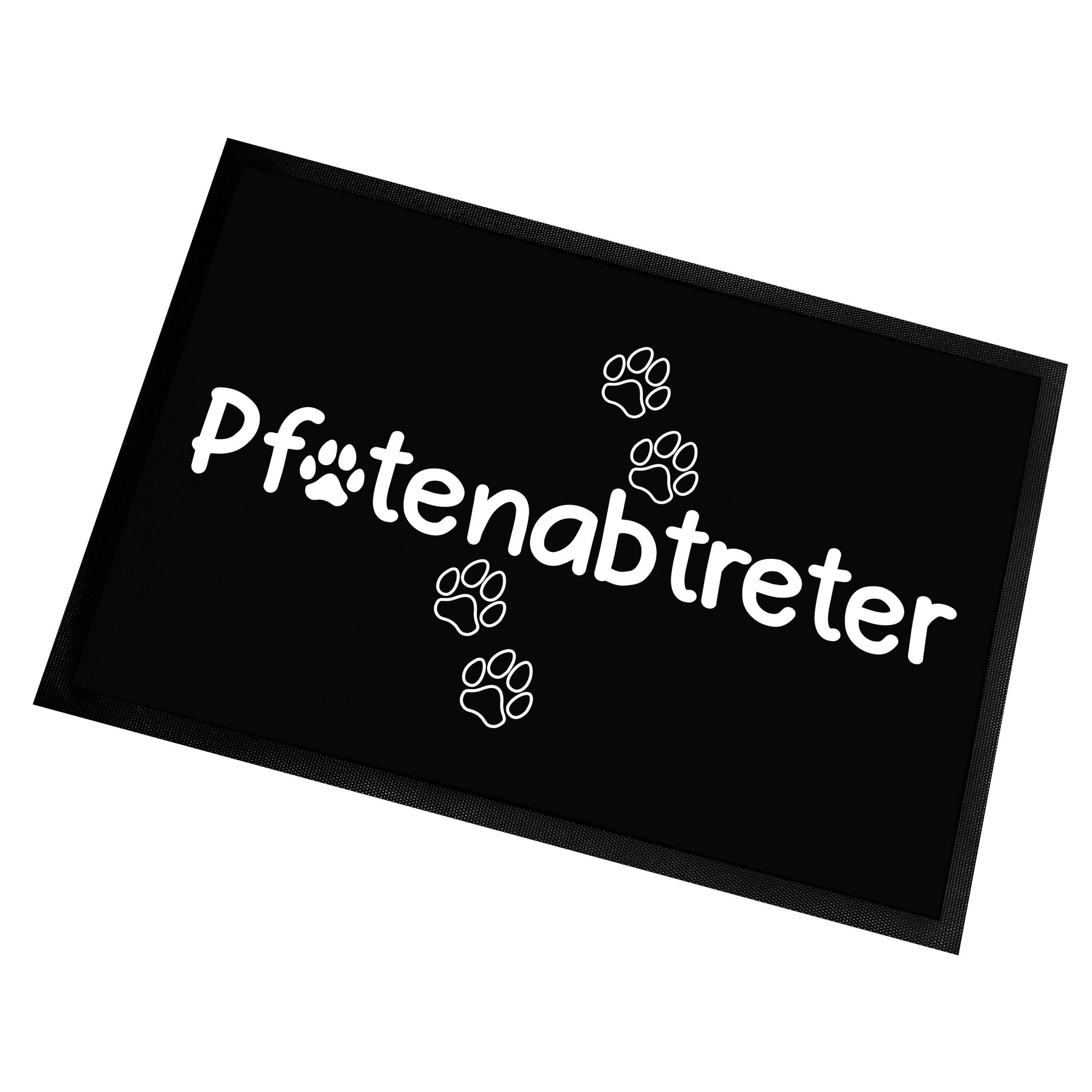 Fußmatte Türmatte Schmutzfangmatte mit Spruch Pfotenabtreter, Herzbotschaft, rechteckig, 40 x 60 cm, 2 mm hoch, bei 40 °C waschbar