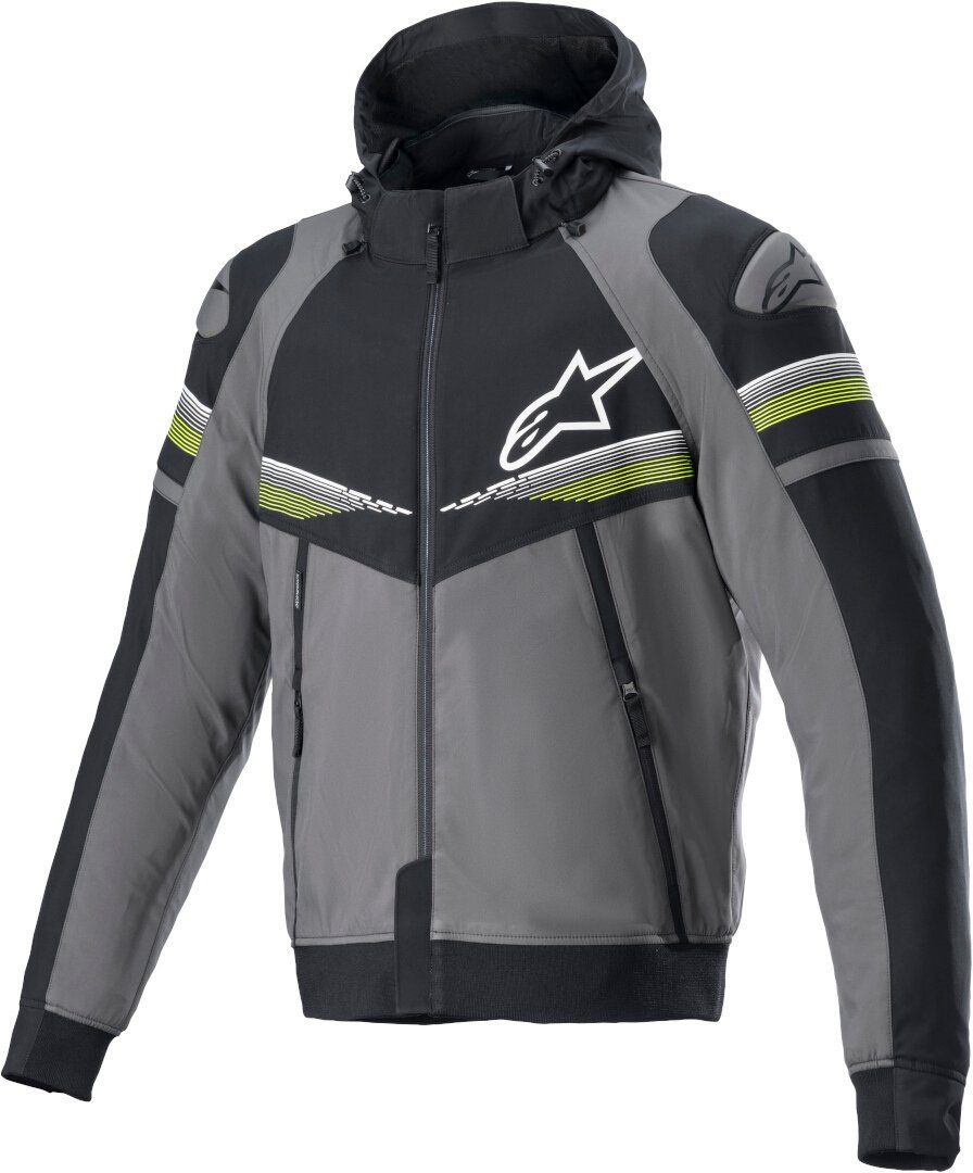 Grey/Black/Yellow Alpinestars Motorrad Motorradjacke V2 Sektor Hoodie