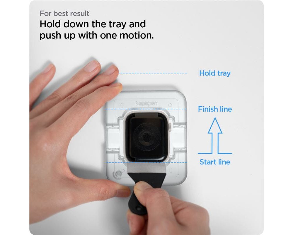 Spigen Displayschutzfolie 2x Panzerglas für Apple Watch 9/8/7 Schutzglas Panzerfolie 41-45mm für 41mm, 2 Stück, Tempered Glass, Anti‑Fingerabdruck, Case Friendly, Hartglas
