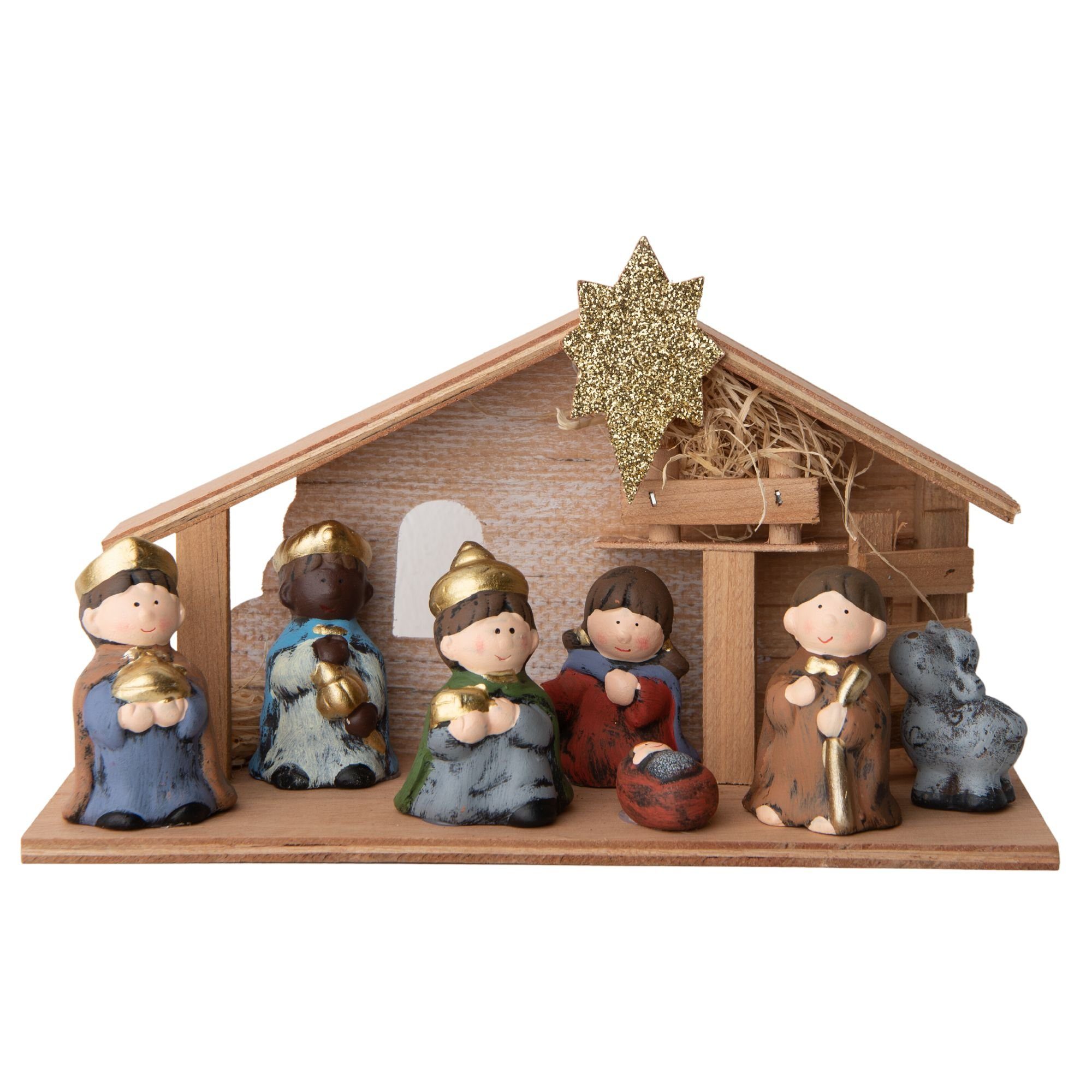 Mini-Weihnachtskrippe Aus Harz – In Blechdose, Ca. 9,5x6 Cm, Für Tischdeko & Sammlung