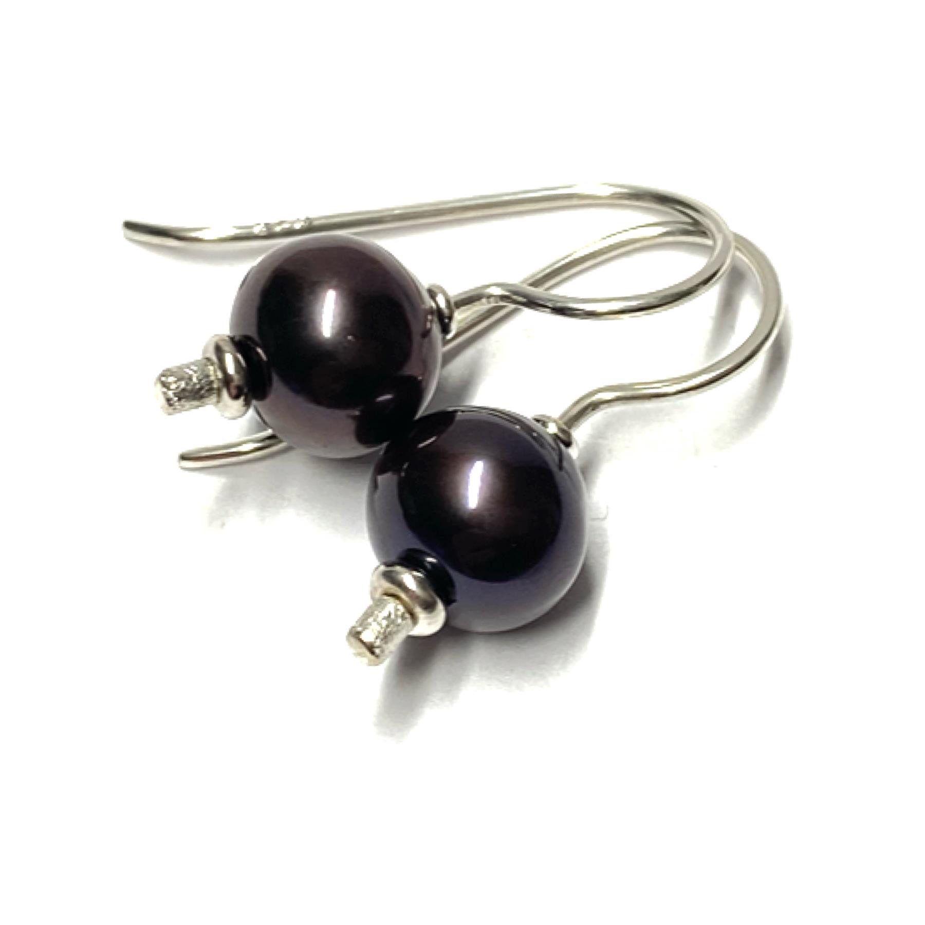 Edelschmiede925 Paar Ohrhänger Ohrring 925/- Silber Süßwasserzuchtperle peacock 11mm Ohrhänger