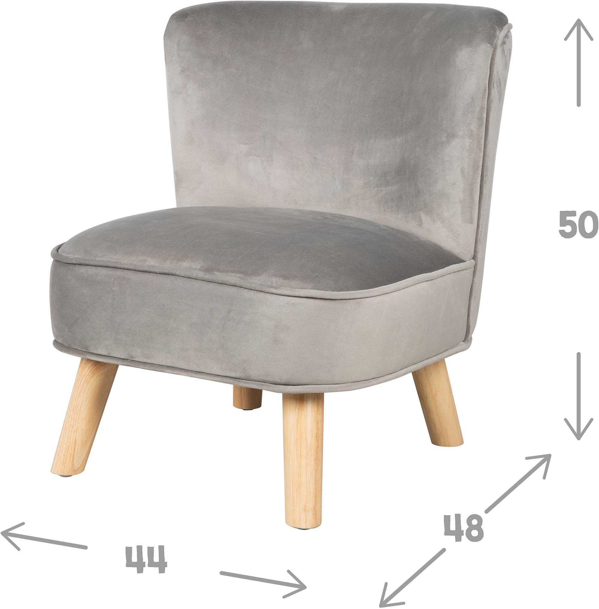 silbergrau Sessel Holzfüßen mit roba® Lil Sofa,