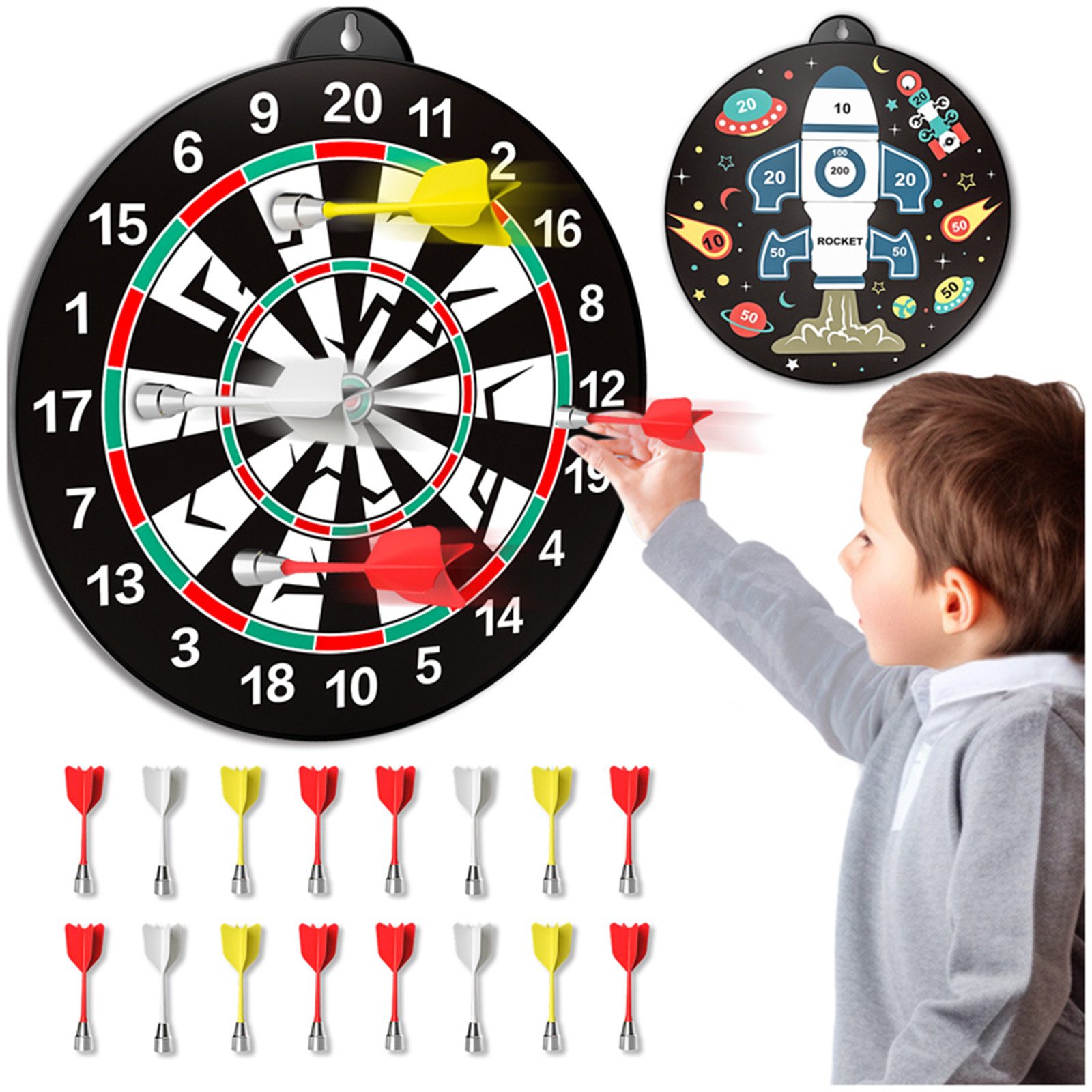 Dartscheibe 13" Magnetic Dart Board Spielzeug mit 16 PCS Darts