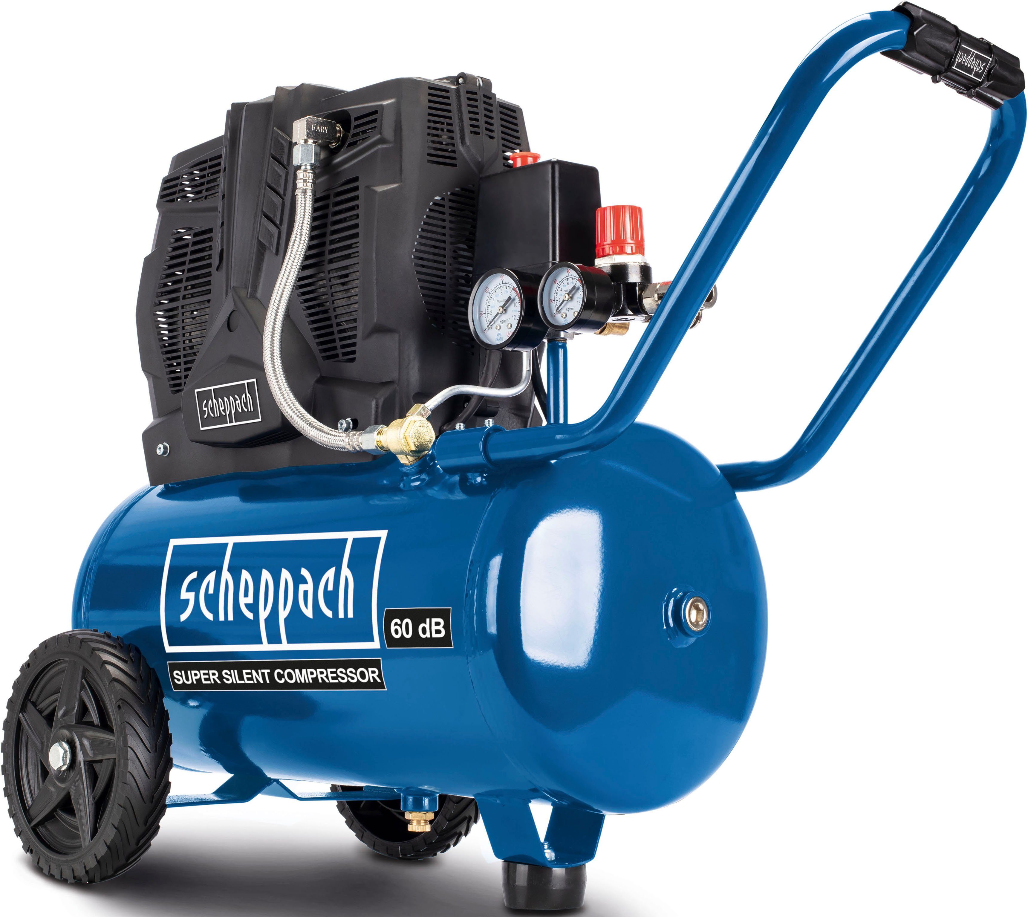 Scheppach Kompressor HC25Si – SUPER SILENT, max. 8 bar, 24 l, 1100W, 230l/m günstig online kaufen