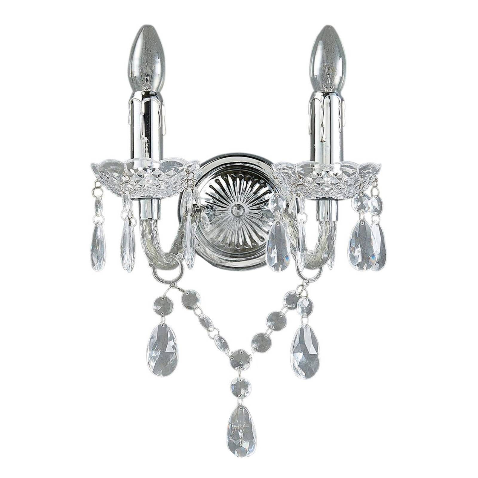 Lindby Wandleuchte Merida, Kunststoff Transparent IP20, 2 x 40 W günstig online kaufen