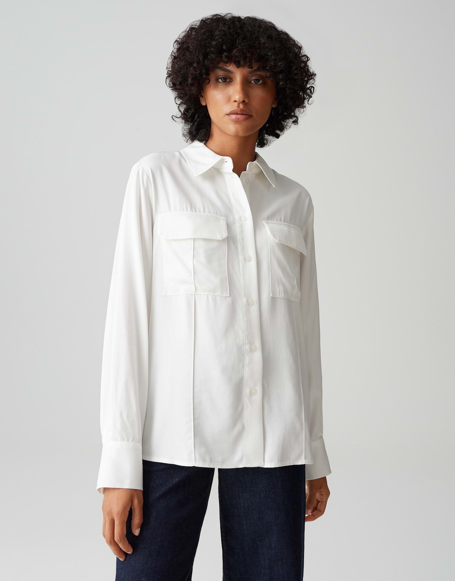 OPUS Hemdbluse Hemdbluse FLARA Loose aus schimmernder Viskose günstig online kaufen