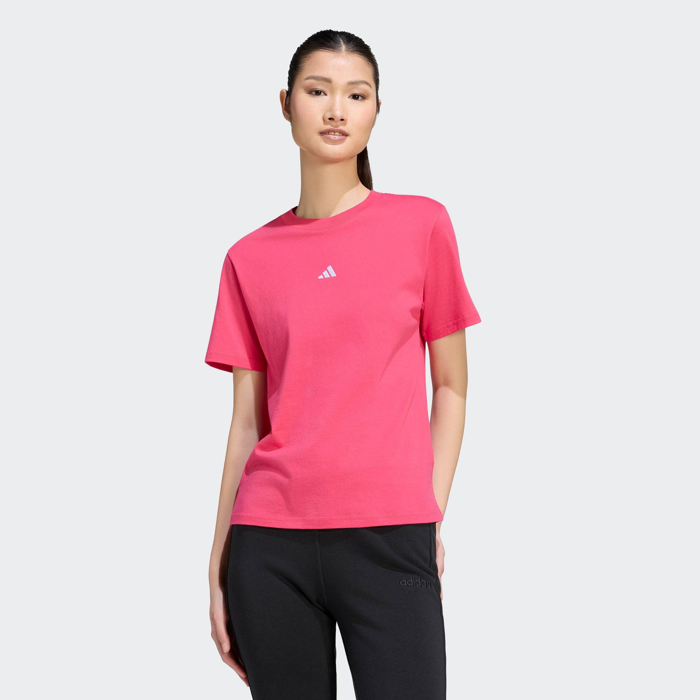 adidas Sportswear T-Shirt W SL SJ T mit kleinem 3-Streifen Logo auf der Brust, ohne Verschluss