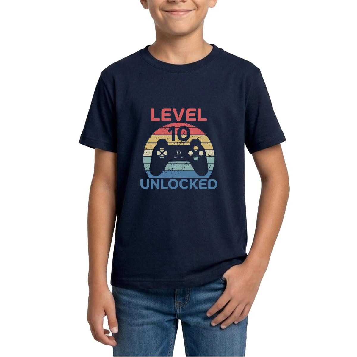 T-Shirt Level 10 Unlocked 10. Geburtstag Teenager T-Shirt