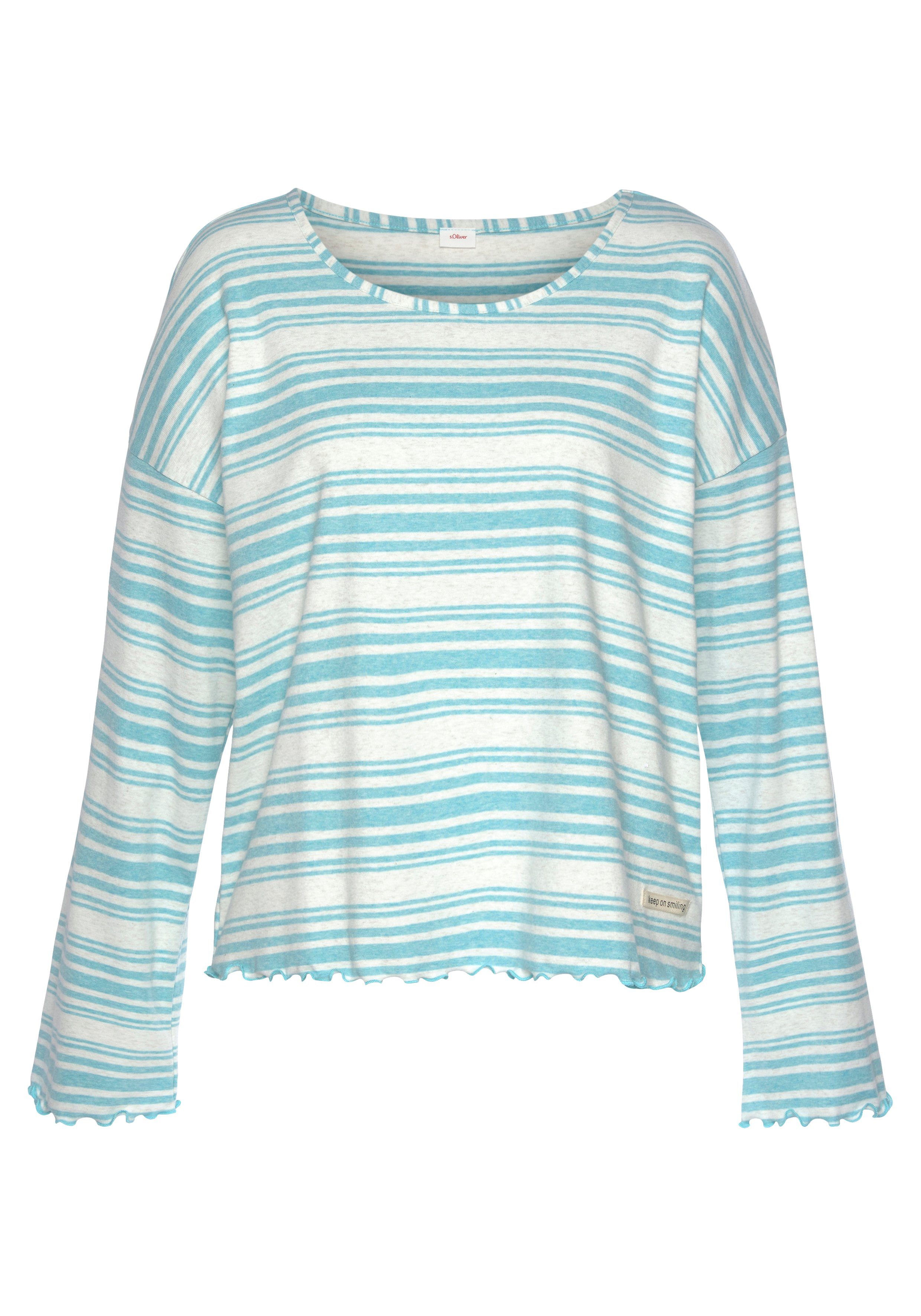 s.Oliver Pyjamaoberteil mit Babylock-Details. Reduzierter Preis € 16,99. Unverbindliche Preisempfehlung € 24,99