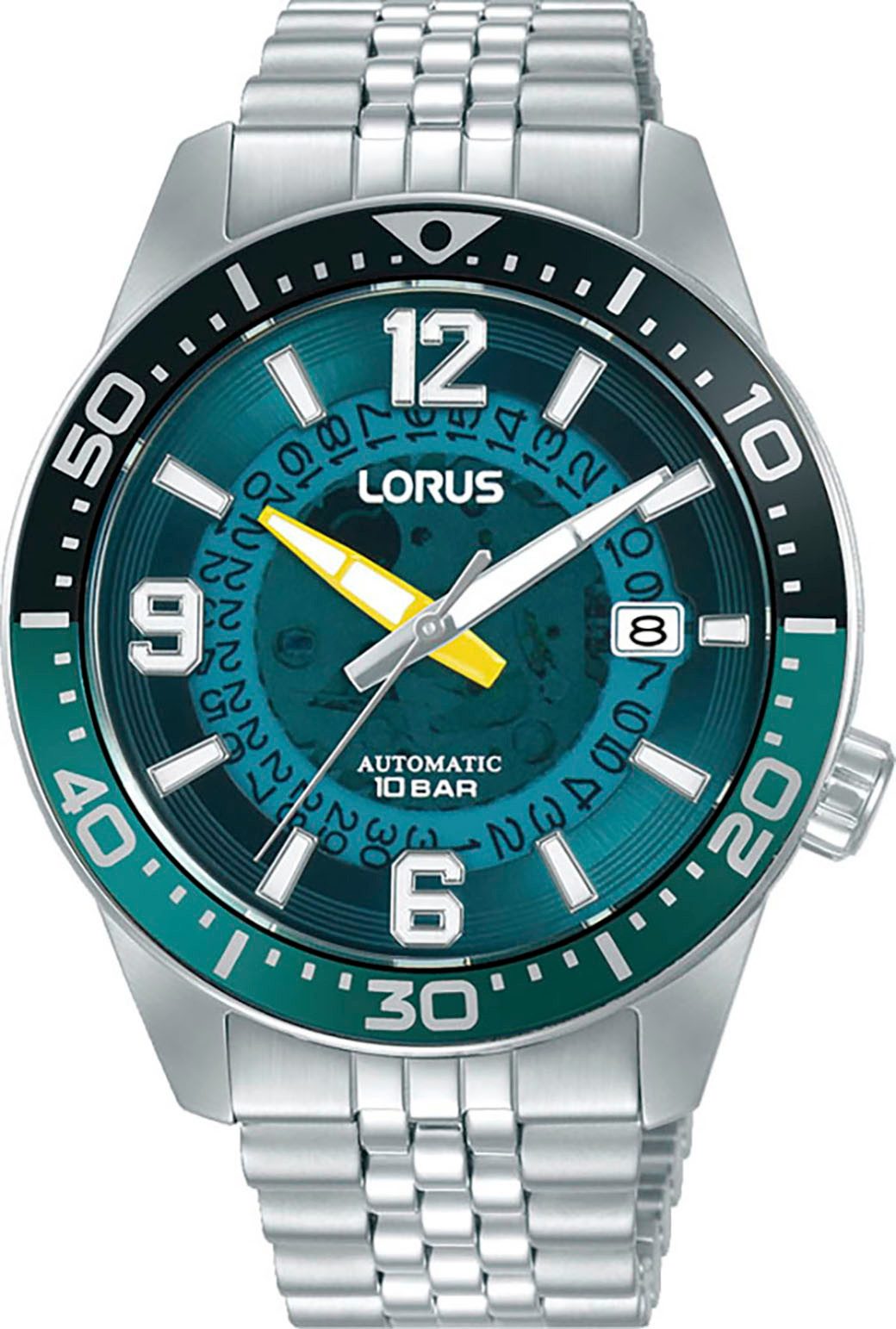 LORUS Automatikuhr RU417AX9, Armbanduhr, Herrenuhr, Mechanische Uhr, Edelstahlarmband, analog, Tag