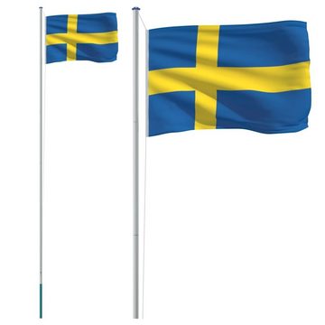 vidaXL Fahne Flagge Schwedens mit Mast 6,23 m Aluminium Fahnenmast
