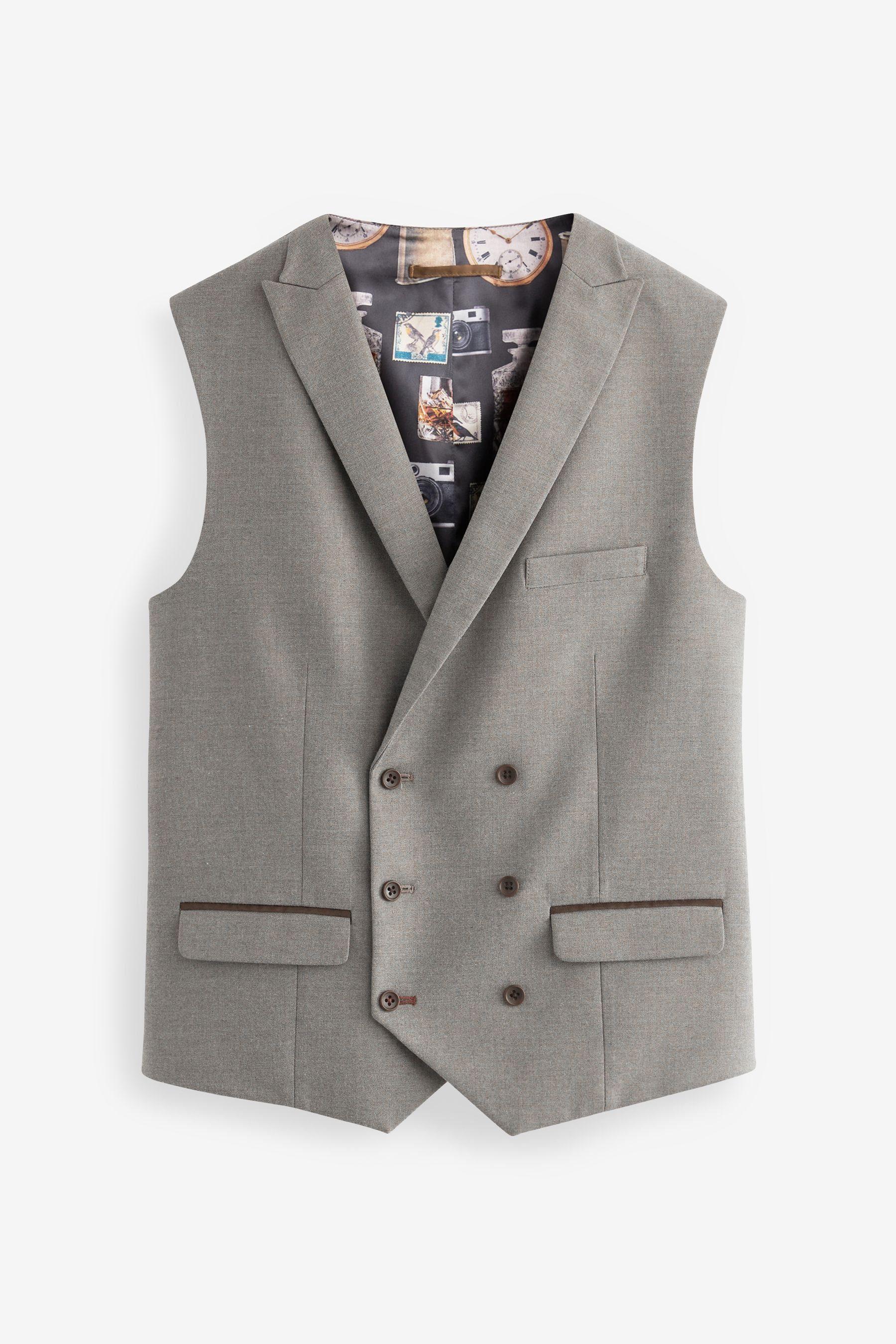 Next Anzugweste Anzug-Weste mit Fischgrätmuster und Paspel (1-tlg) günstig online kaufen