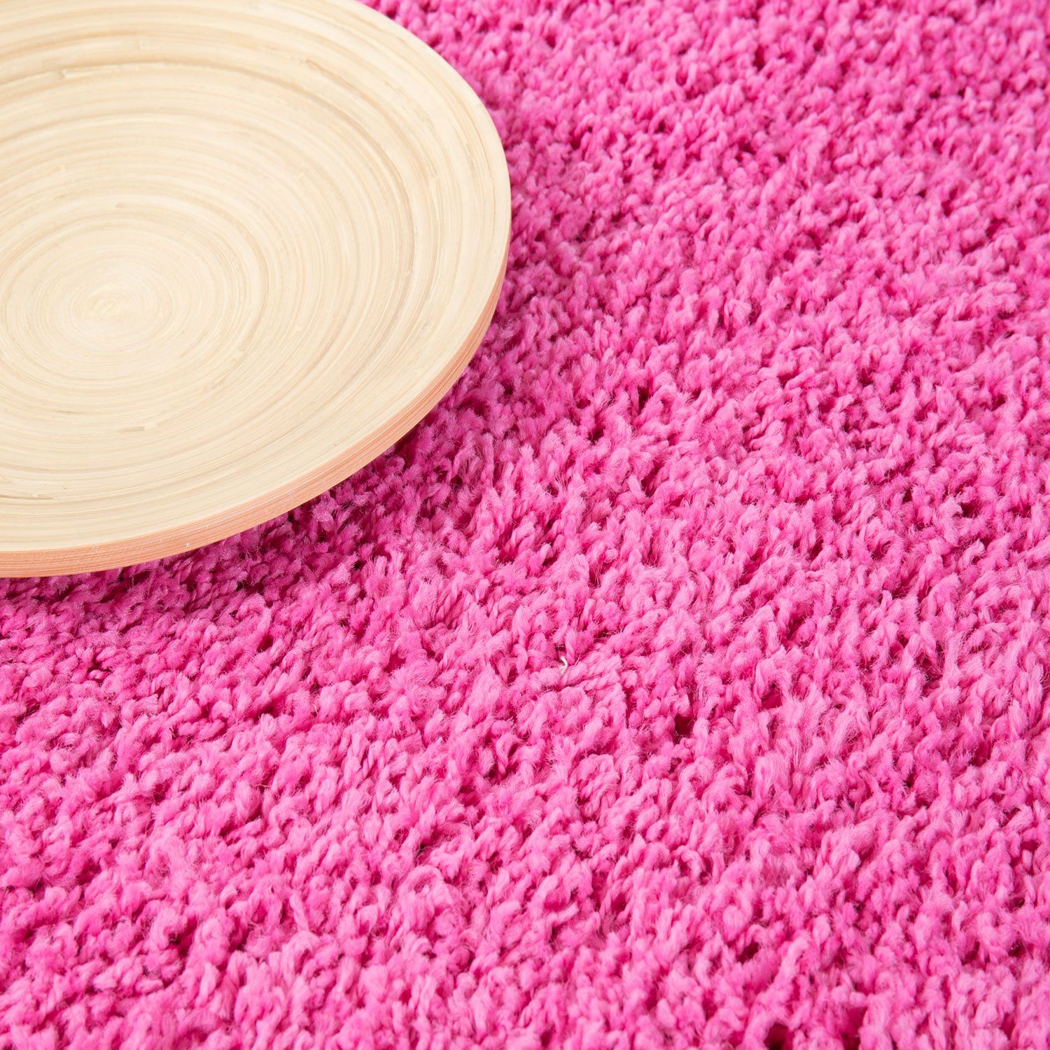 Vimoda Hochflor-Teppich Prime Shaggy Langflor Teppich pink, Quadrat, Höhe: 30 mm, Einfarbig Modern Läufer Pink Rosa – Bild 5 von 5