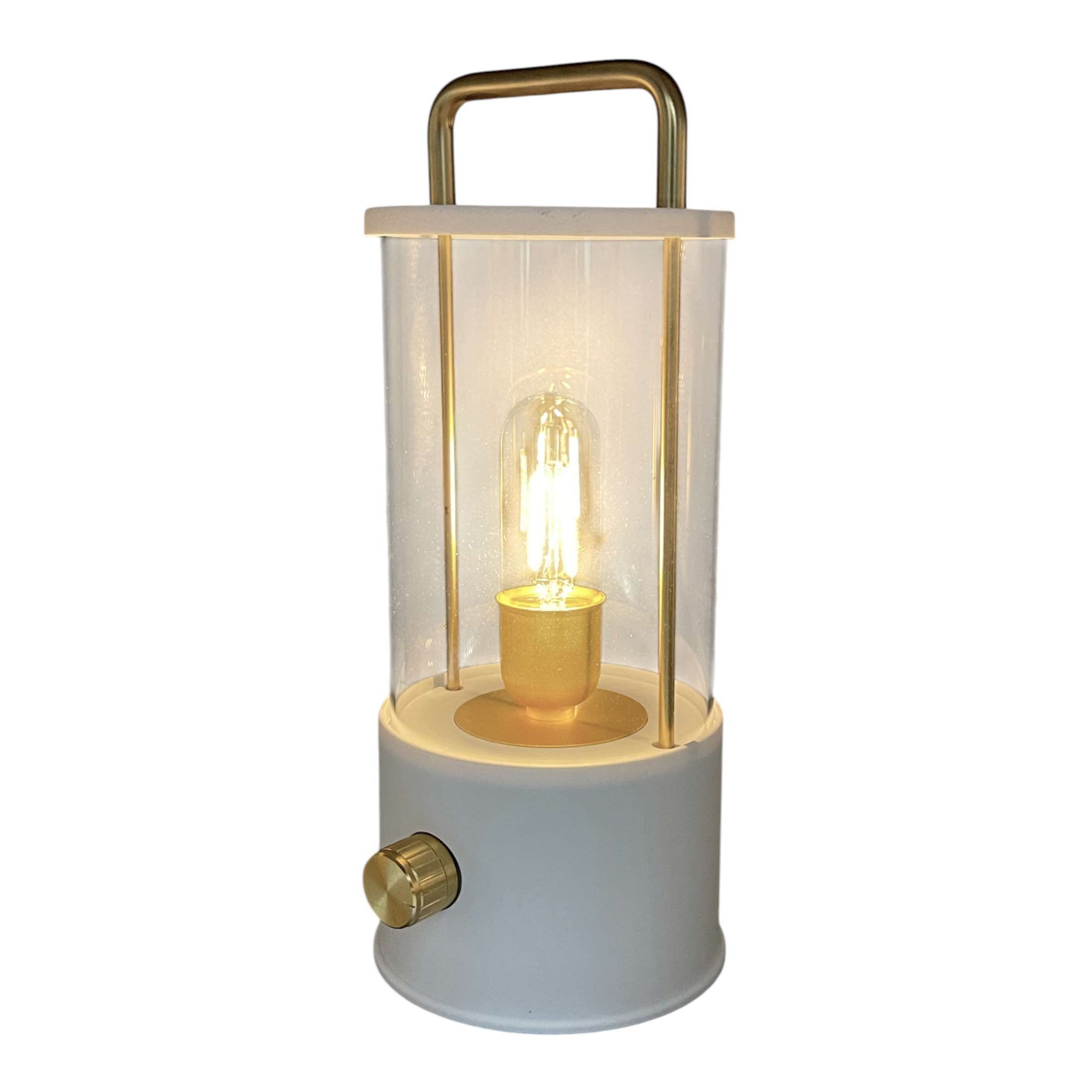 Coen Bakker Deco BV LED Außen-Tischleuchte Portable Light, Dimmfunktion, LED, warmweiß, retro Design weiß usb dimmbar 11x26cm