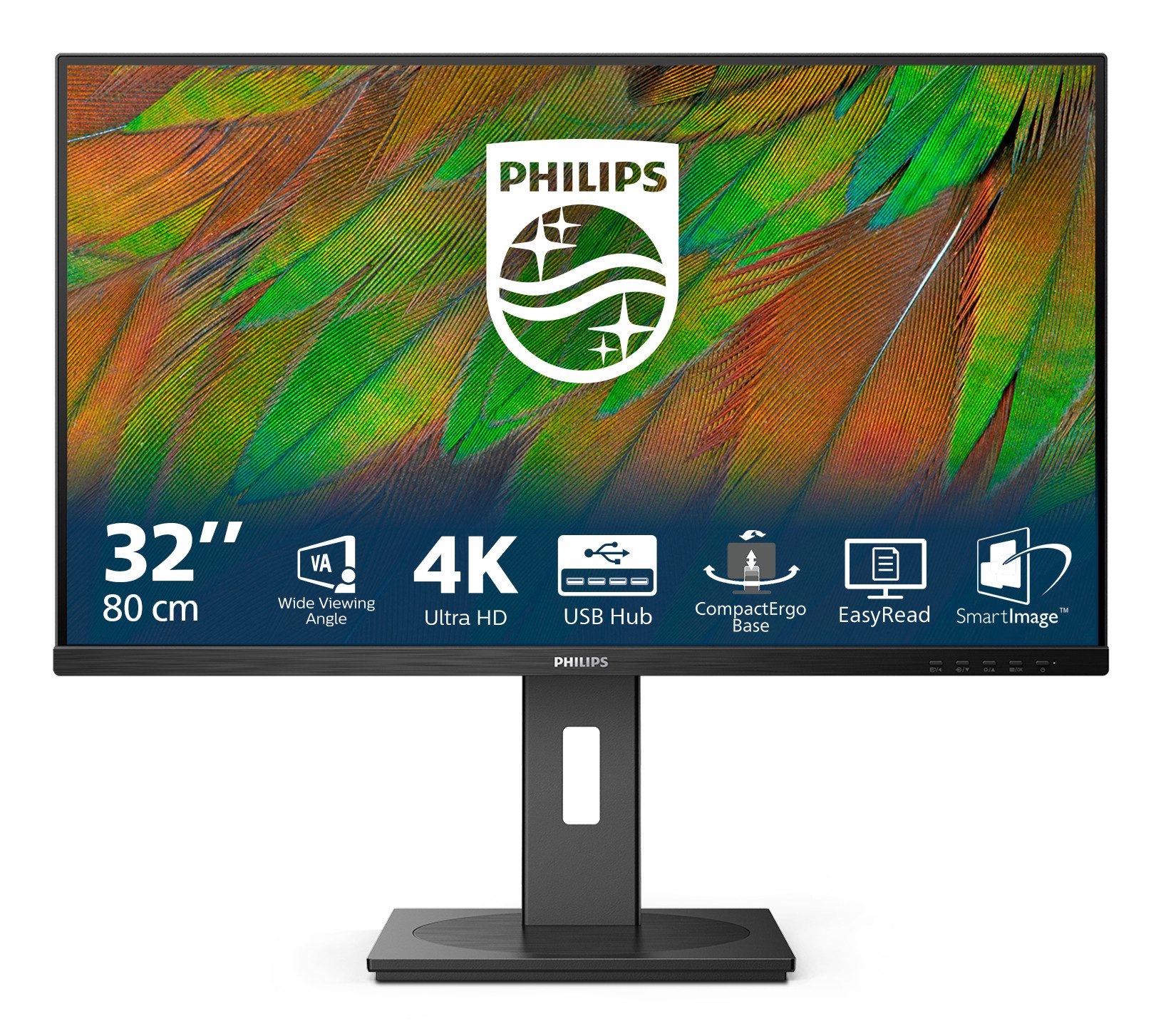 Philips 32B1N3800/00 TFT-Monitor (81,3 cm/32 ", 3840 x 2160 px, 4K Ultra HD, 4 ms Reaktionszeit, 60 Hz, VA LCD)